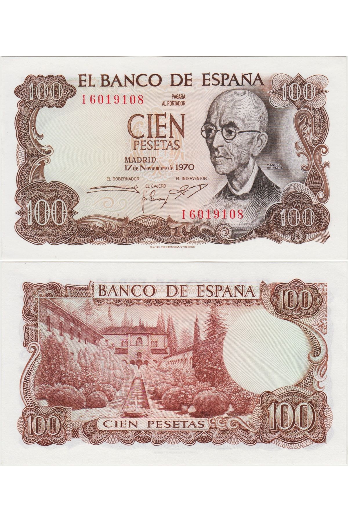 Banknoting İSPANYA 100 PESETA 1970 ÇİL KONDİSYON.