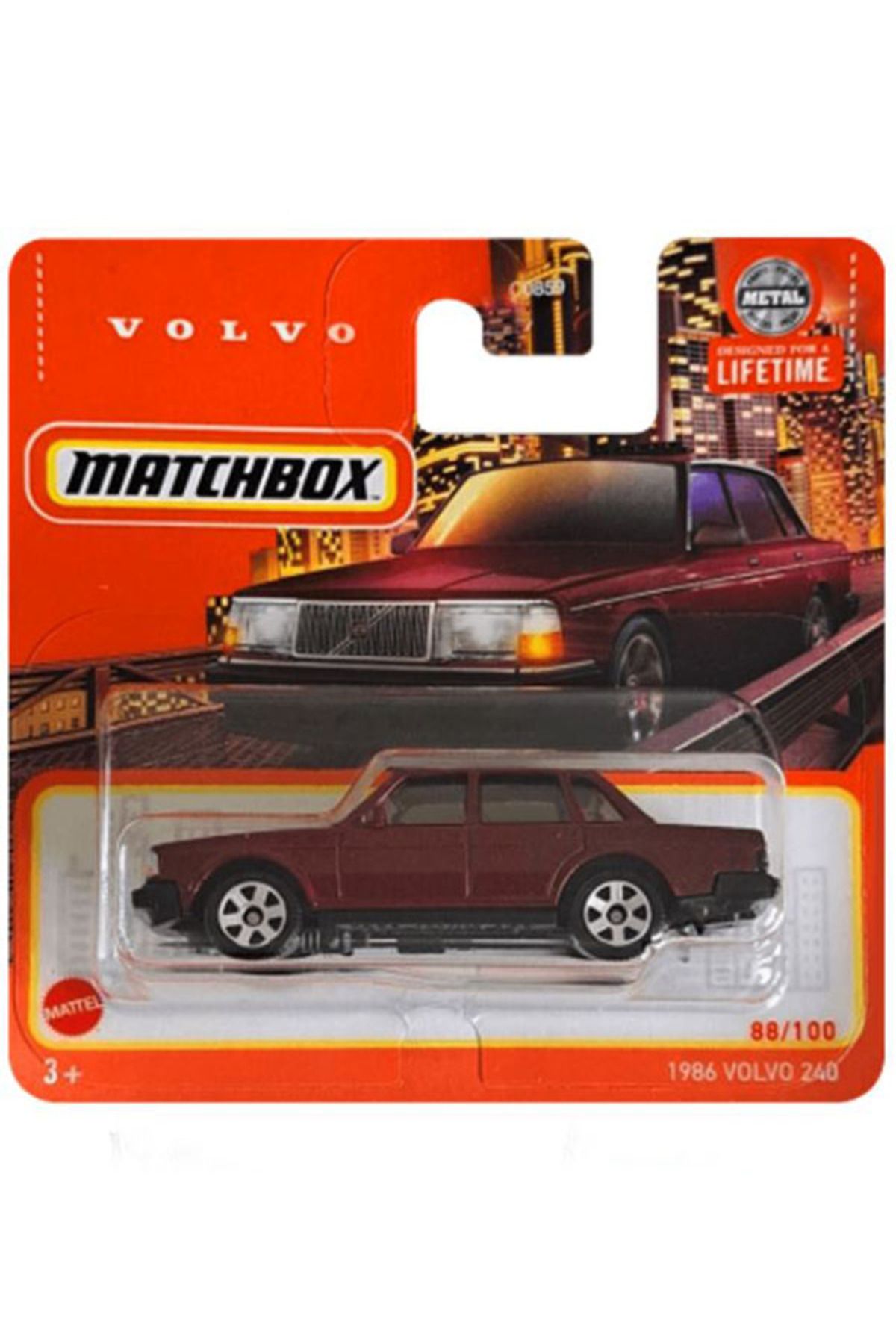 HOT WHEELS Matchbox 1986 Volvo 240 - Bordo (1/64)