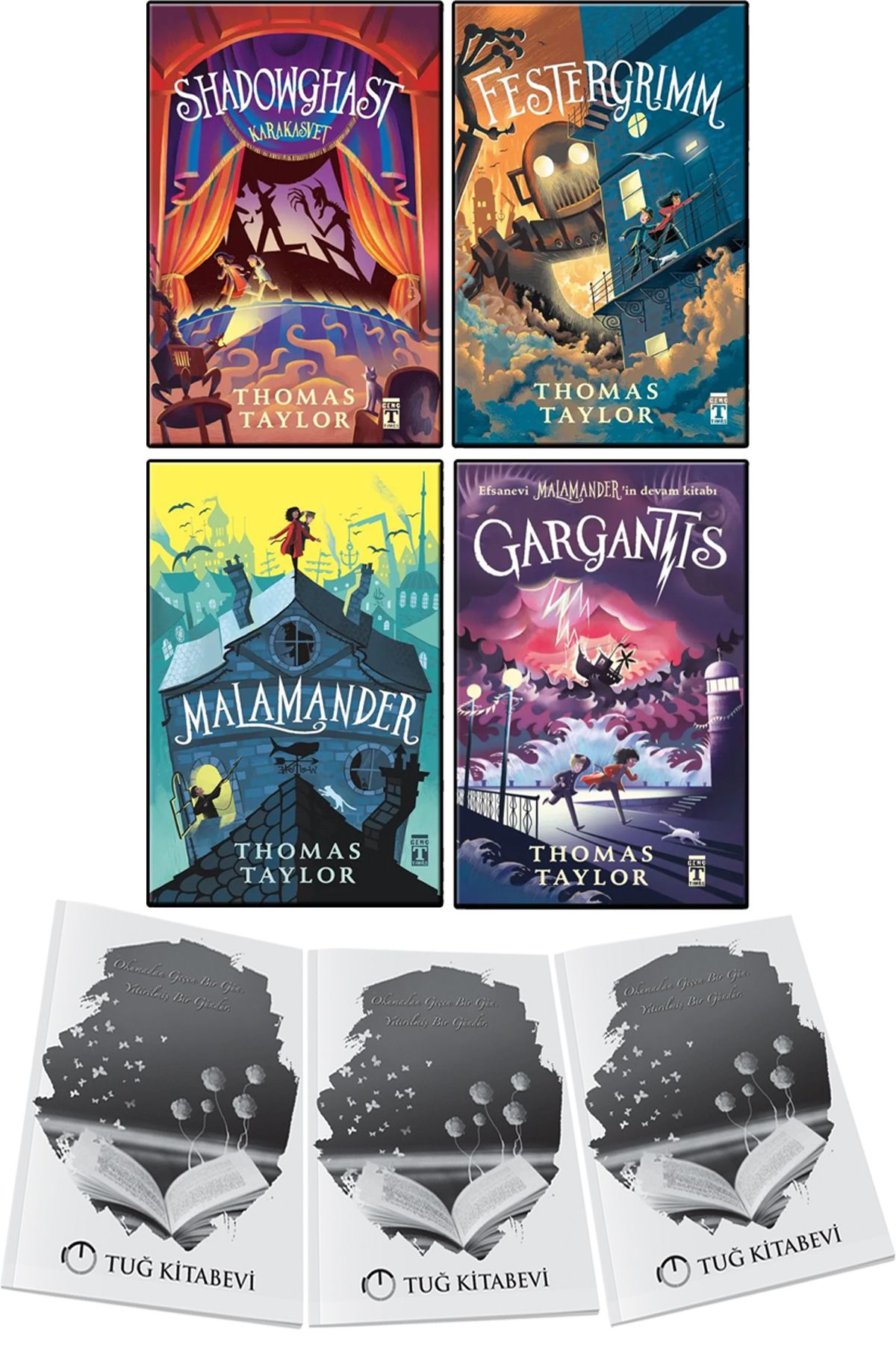 Genç Timaş Shadowghast - Karakasvet-Festergrimm-Malamander-Gargantis 4lü Set Thomas Taylor + Hediyeli