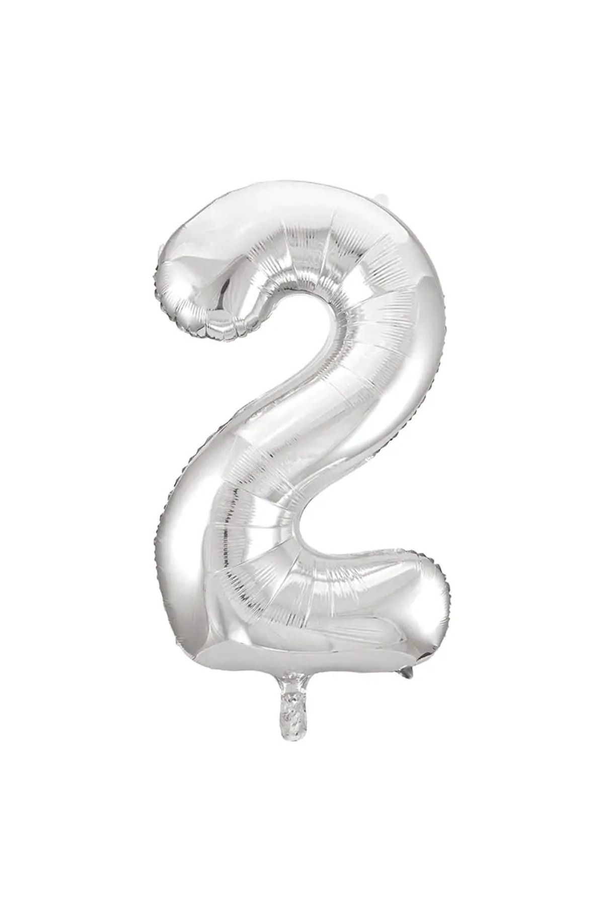 tedaks 1 Adet 34 İnç 85 Cm Gümüş Folyo Balon Helyum Balon 2 Yaş Balonu 2 Rakam Balon