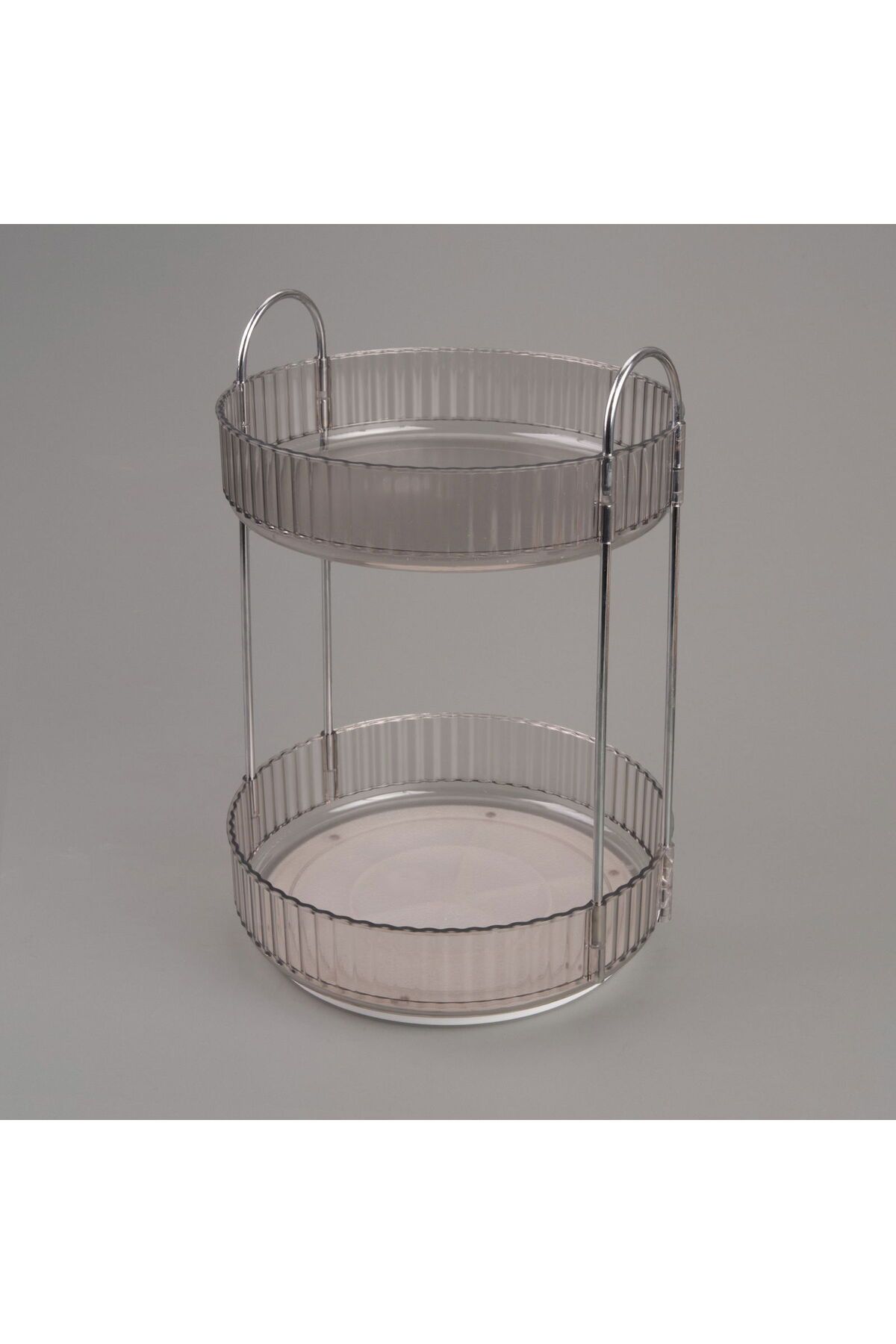 ASPARTAM 2 Katlı Döner Organizer - Şeffaf - 26x23x23 cm