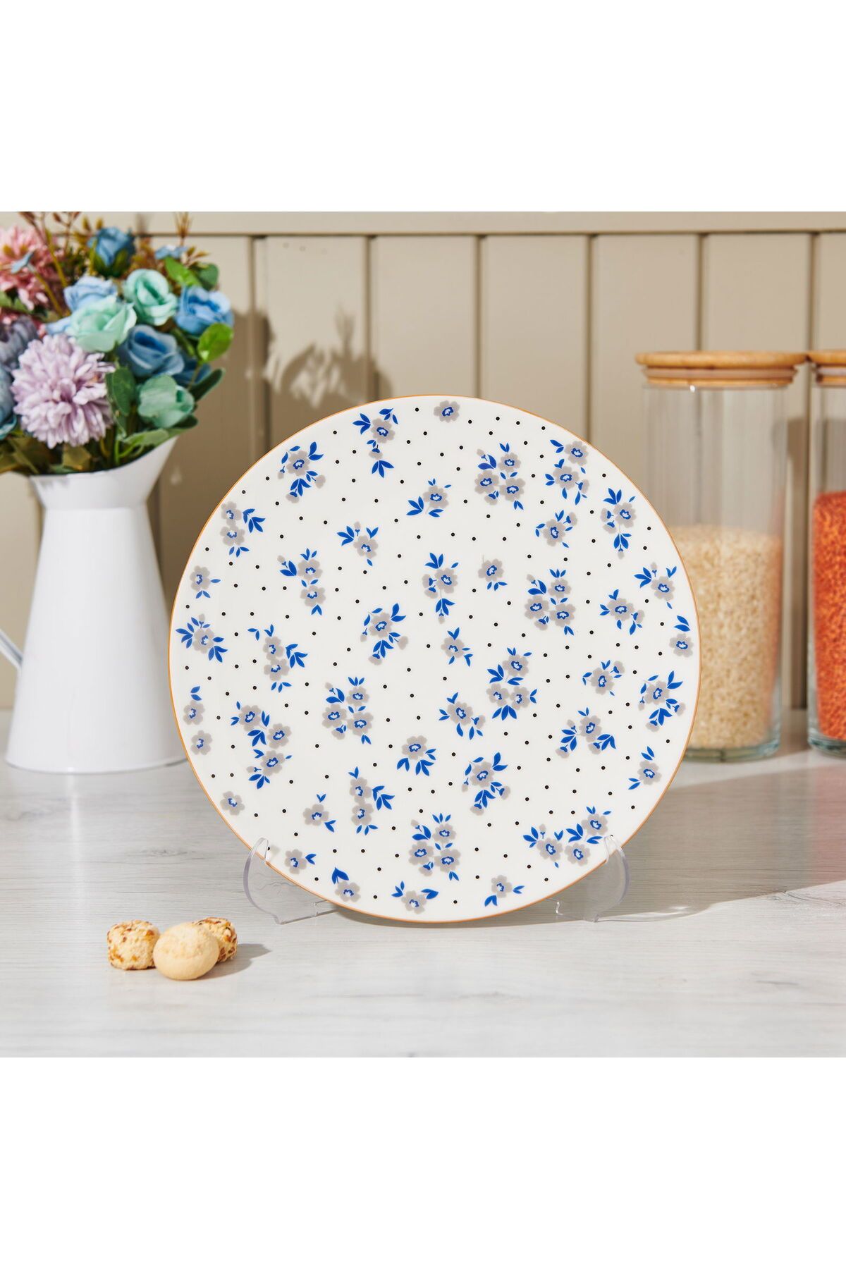 ASPARTAM Porselen Robi Servis Tabağı - Renkli - 25 cm