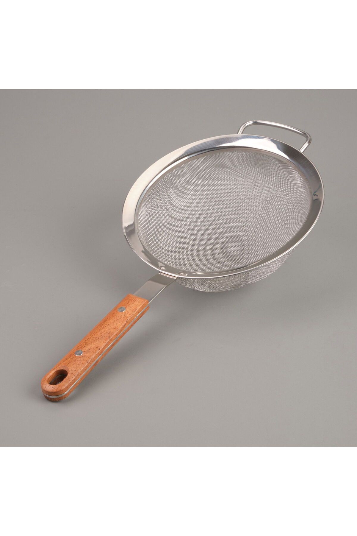 ASPARTAM Ahşap Saplı Süzgeç - Gri / Kahverengi - 19 cm