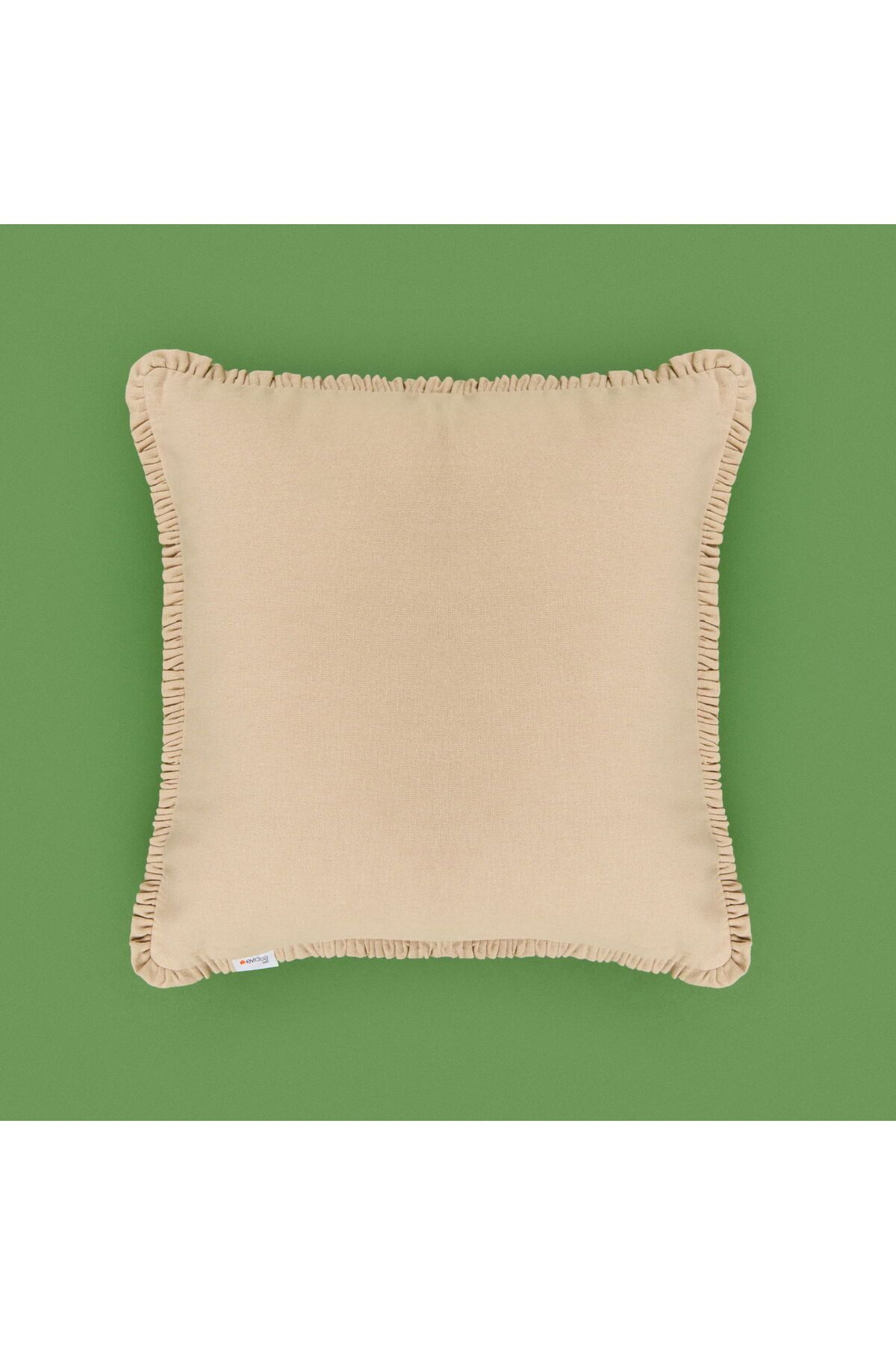 ASPARTAM Soft Boho Fırfır Detaylı Kırlent - Bej - 40x40 cm