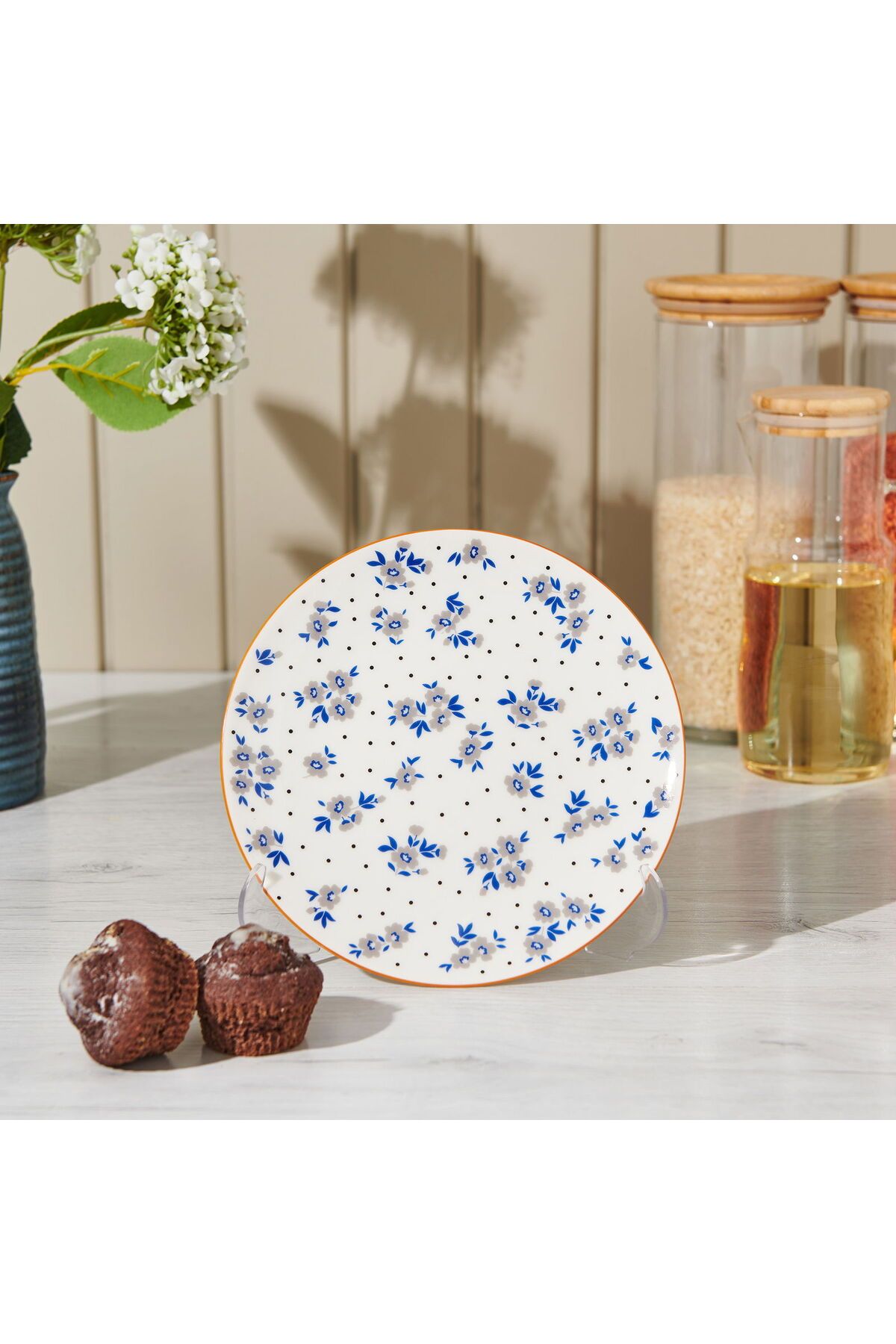 ASPARTAM Porselen Robi Pasta Tabağı - Renkli - 19 cm