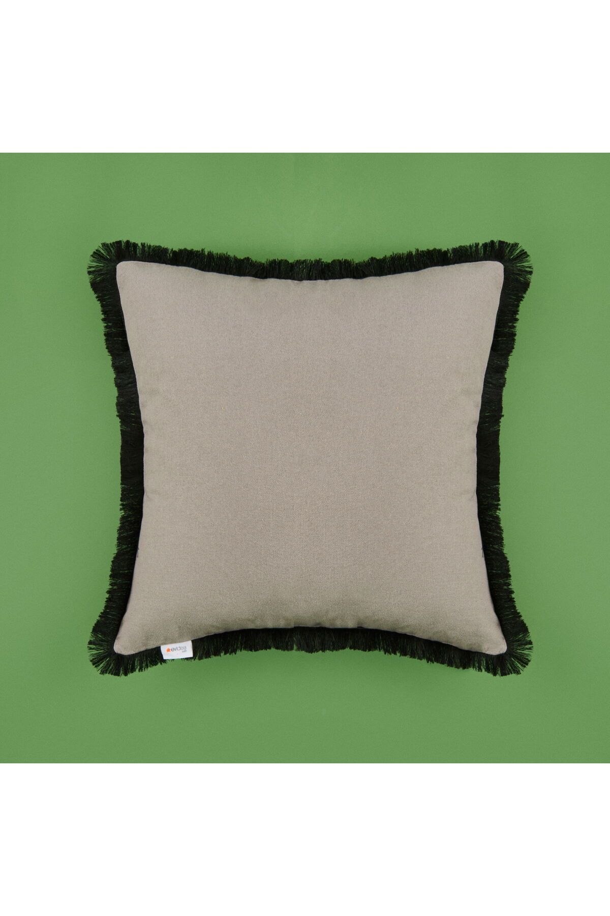 ASPARTAM Soft Anthracite Saçak Detaylı Kırlent - Antrasit - 40x40 cm