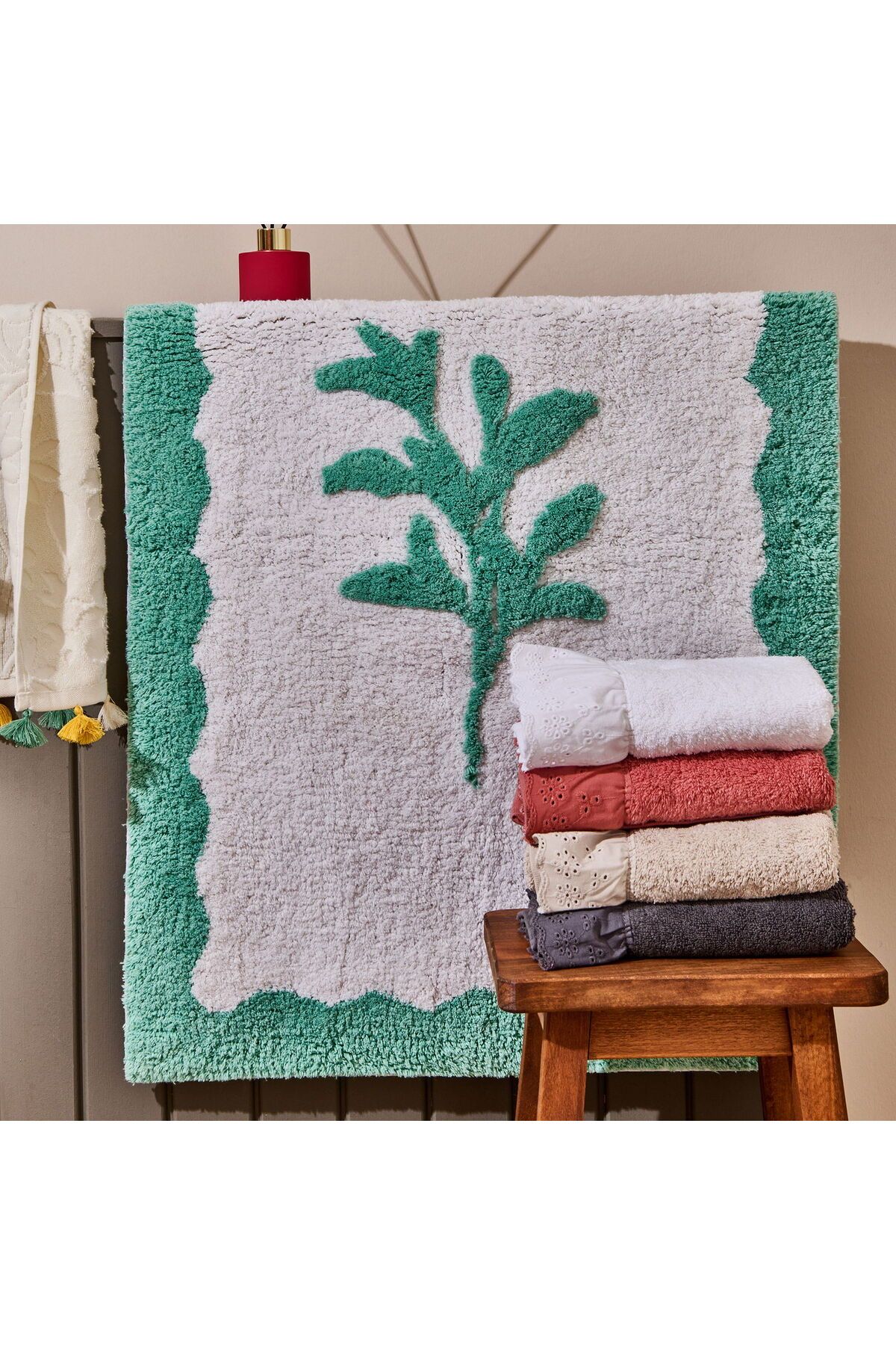 MATMEL Soft Granny Summer Tufting Banyo Paspası - Beyaz - 60x90 cm