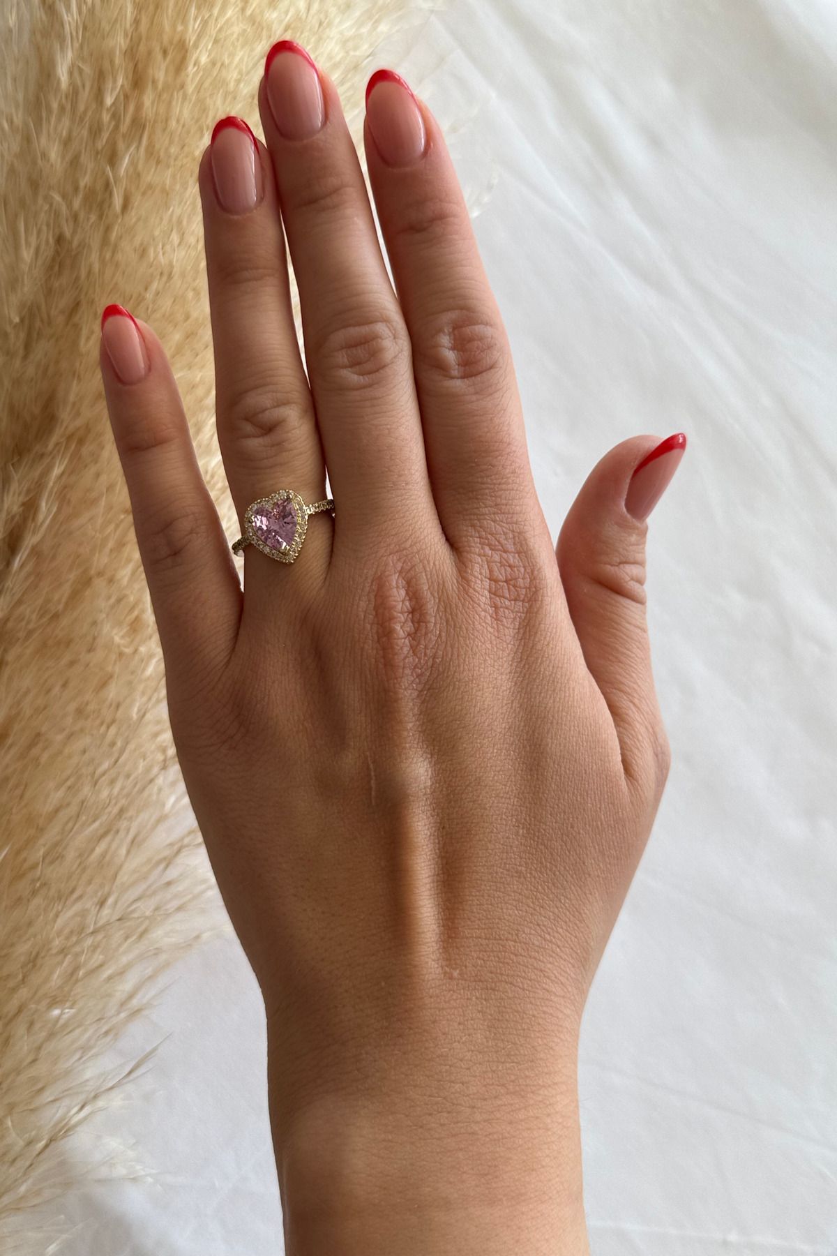 MARZELLA ACCESSORİES çelik gold beyaz taşlı ayarlanabilir yüzük