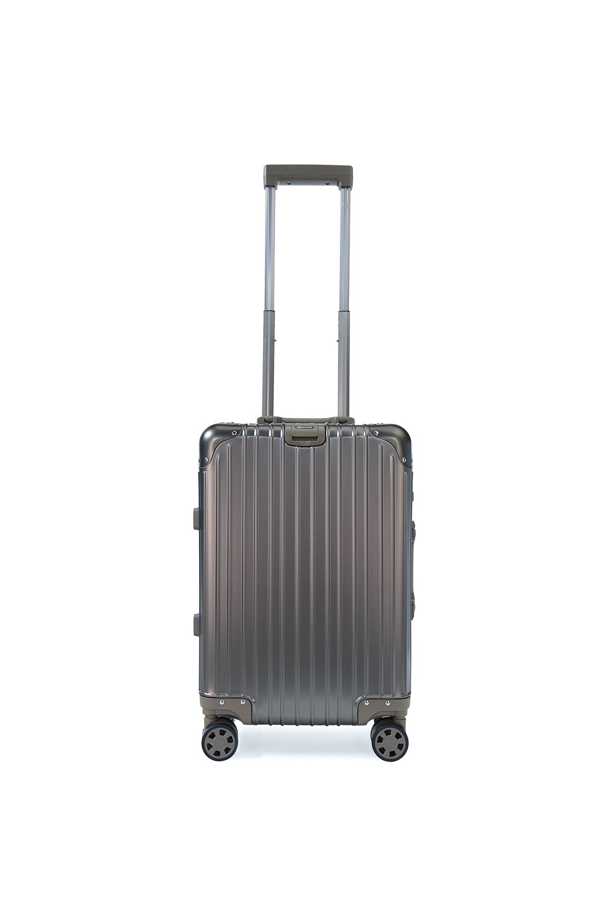 Monat Luggages Alüminyum Kırılmaz Premium Döner Tekerli Tsa Kilit Kabin Boy Valiz Bavul - BRONZE RENK