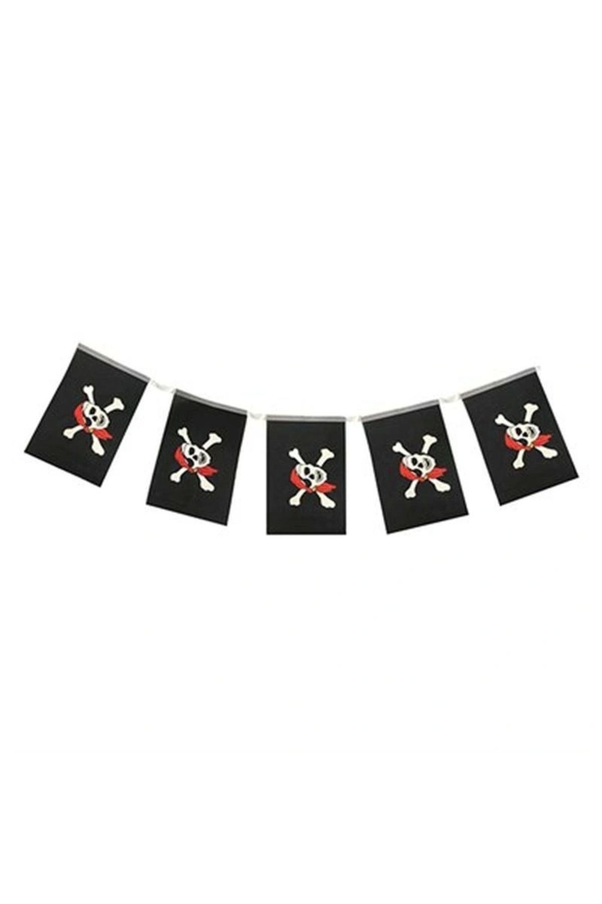 OurStyles Korsan Partisi Korsan Logo Baskılı Flama Süs Afiş Süsleme 8 li