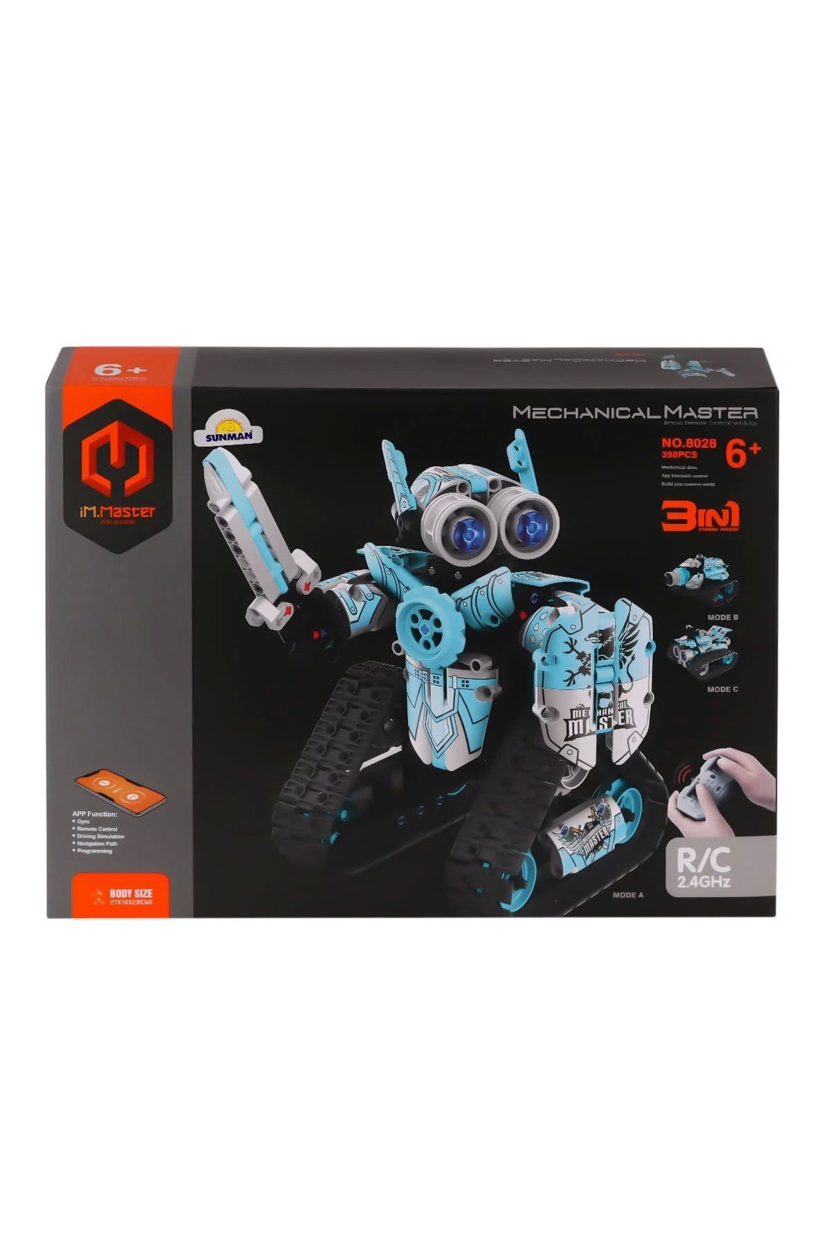 ÖYKÜ VE YİĞİT 8028 IMM Mekanik Master Kumandalı Robot Araba Blokları 3IN1 398 Parça