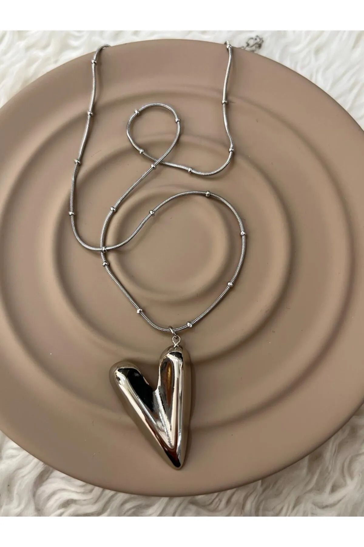 MARZELLA ACCESSORİES çelik silver kalpli kolye