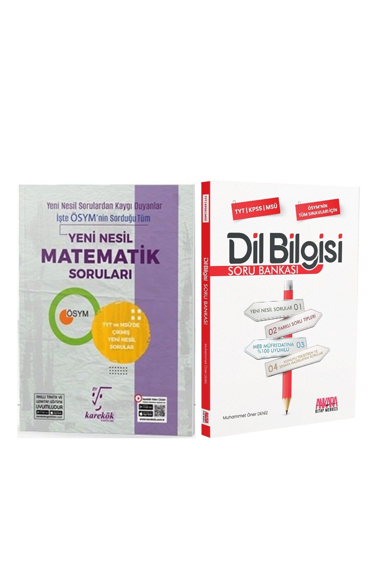 Ankara Kitap Merkezi Karekök Yayınları Yeni Nesil Matematik Soruları ve AKM Dil Bilgisi Soru Bankası Seti 2 Kitap