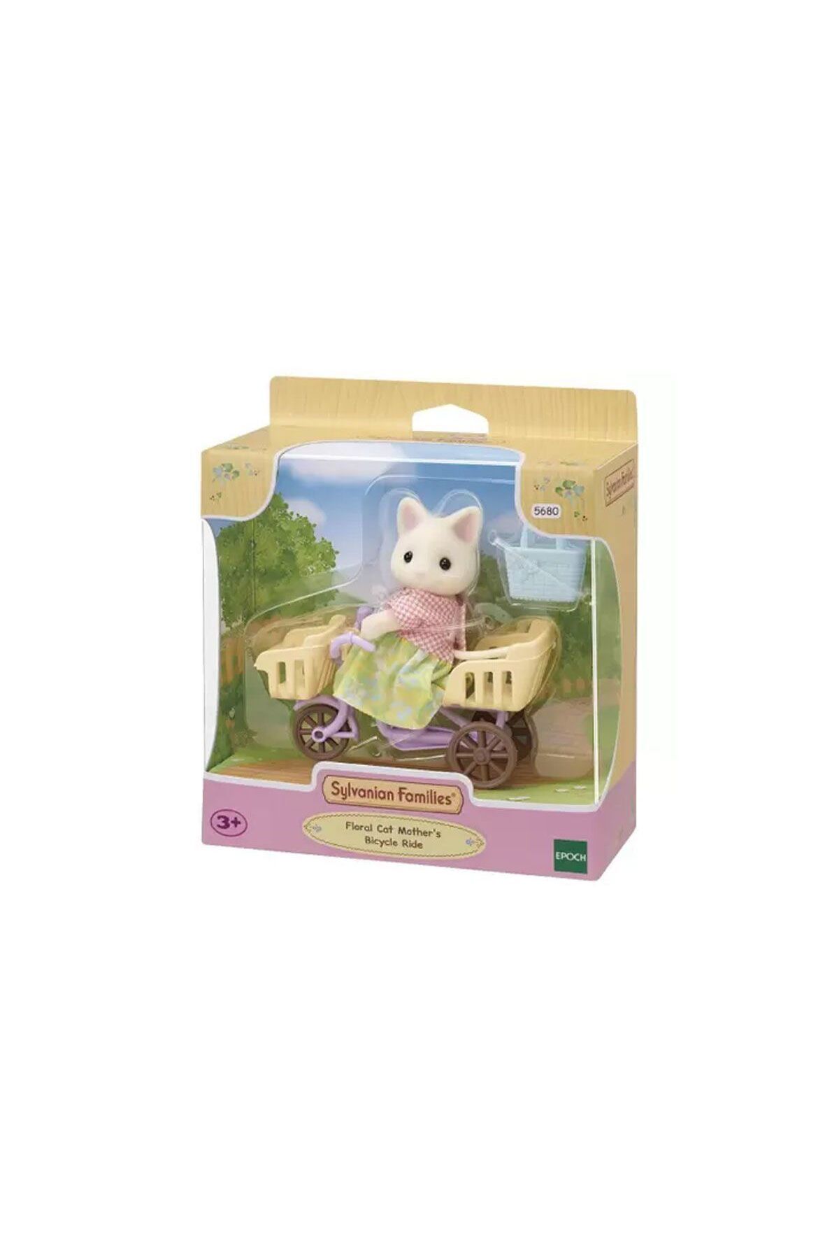 BYR Fırsat Byr 5680 Sylvanian Families Çiçekli Kedi Anne Ve Bisikleti +3 Yaş Yeni