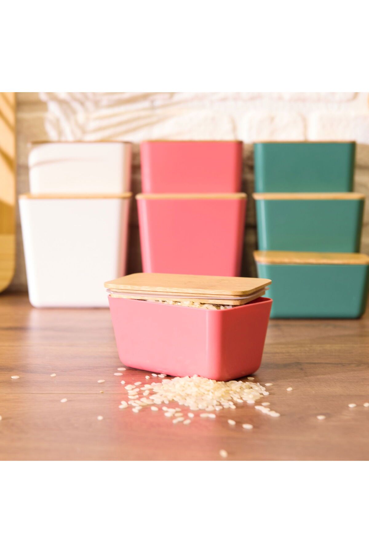 ASPARTAM Houseware Bambu Kapaklı Saklama Kabı - - 13x8x7 cm