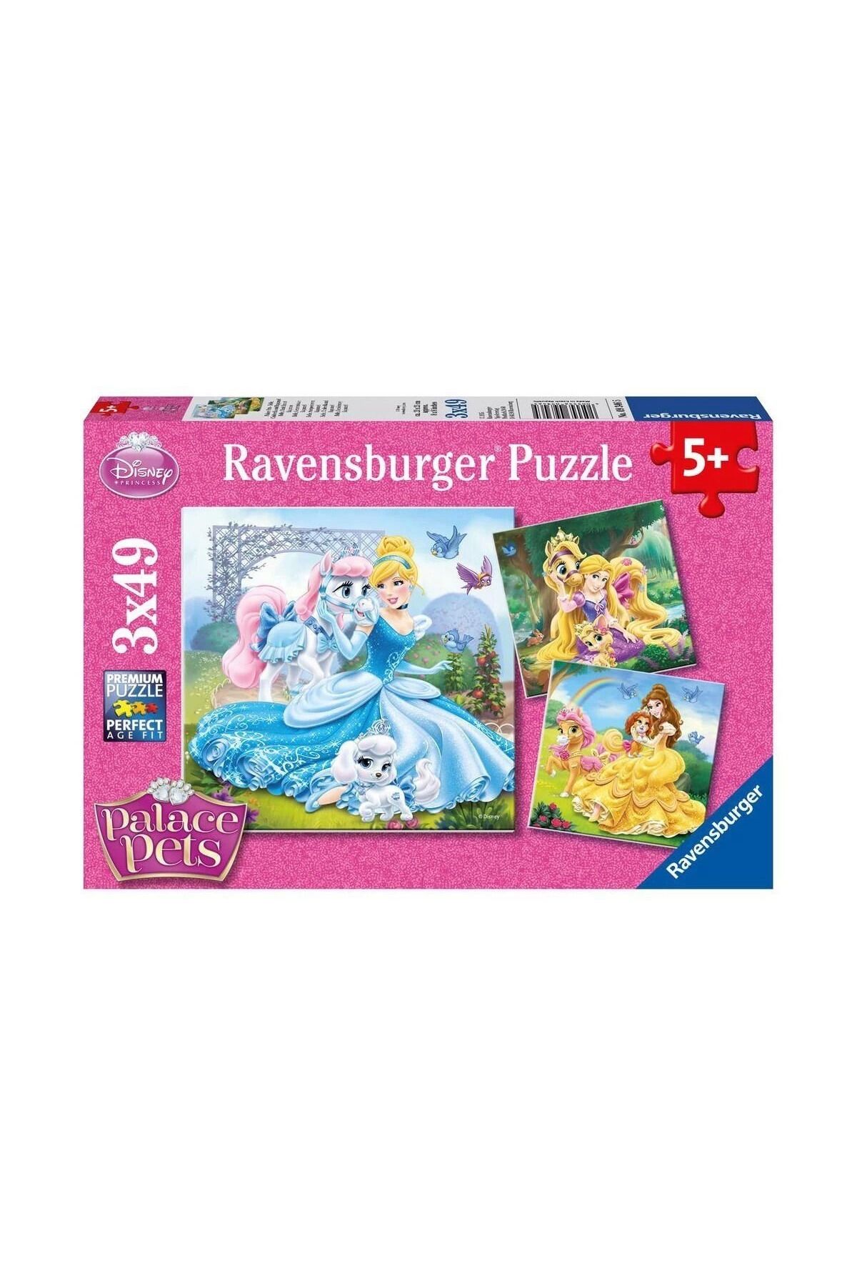 RAVENSBURGER 93465 Palace Pets Belle, Cinderella, Rapunzel 3x49 Parça Ravensburger Puzzle