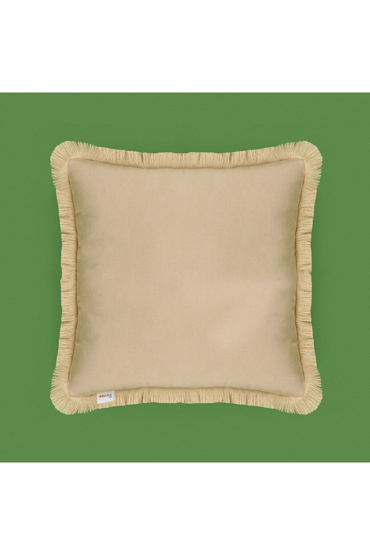 ASPARTAM Soft Boho Saçak Detaylı Kırlent - Bej - 40x40 cm