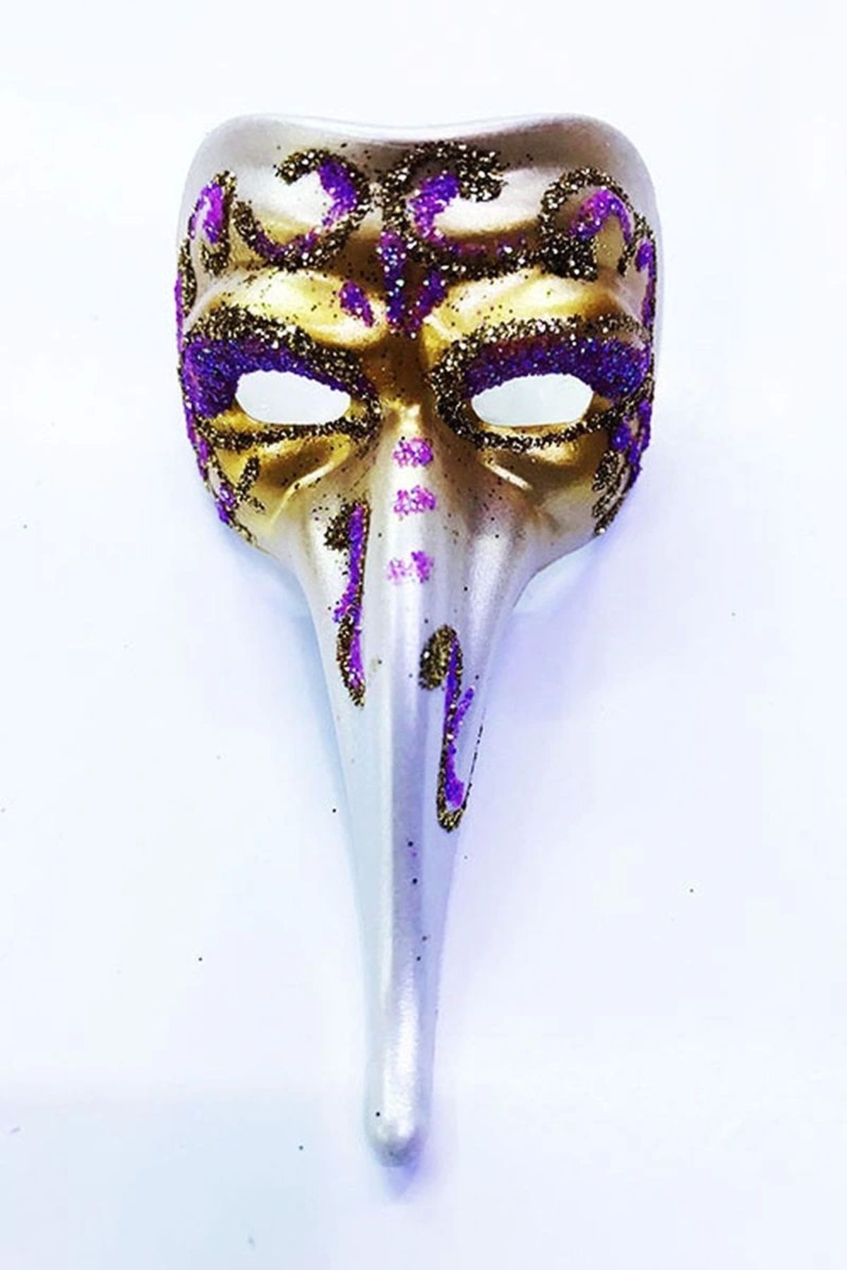 OurStyles Fuşya Renk İşlemeli Seramik Malzemeden İmal Venedik Uzun Maske Magnet
