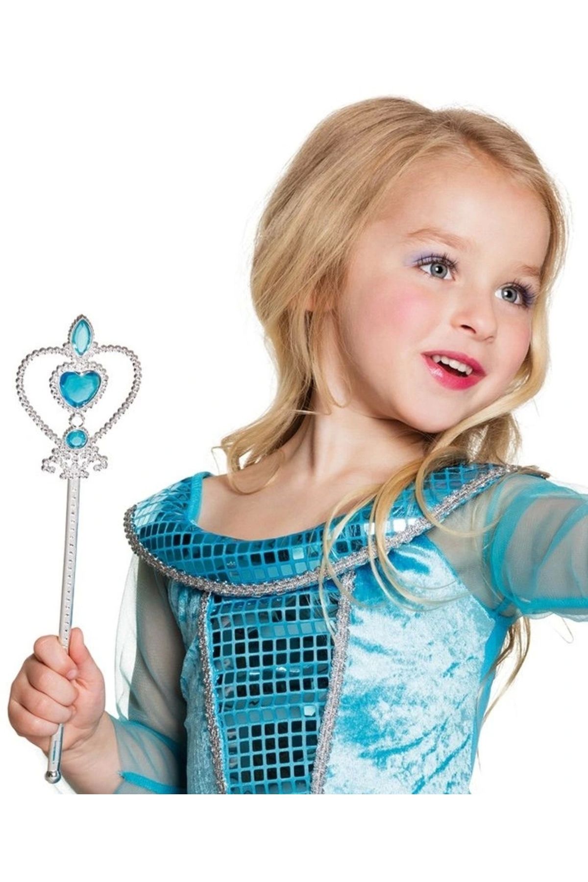 OurStyles Mavi Renk Kalp İşlemeli Karlar Ülkesi Elsa Asası