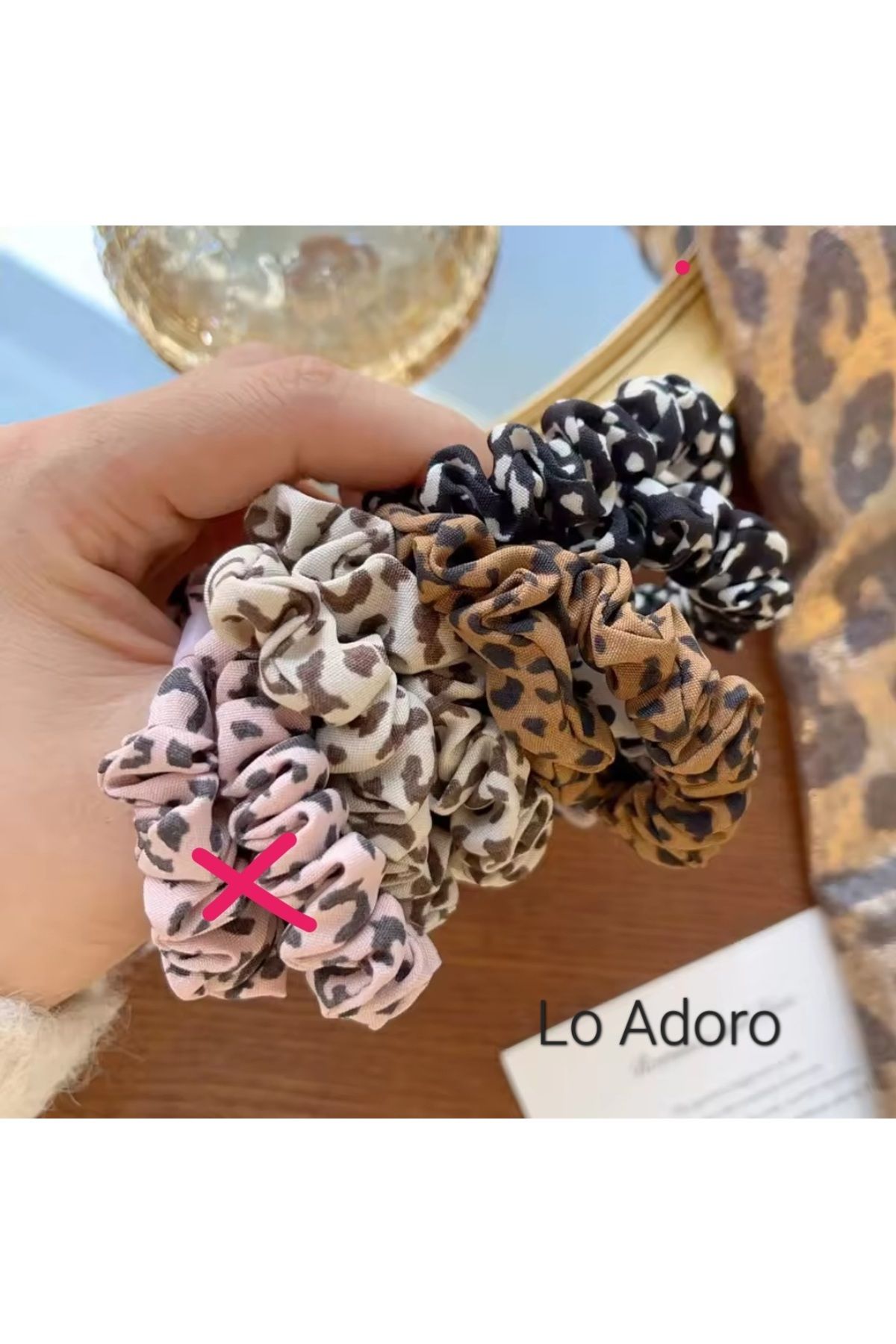 LO ADORO 4 Adet Leopar Desen Kadın Lastik Toka Topuz Toka Saç Aksesuar