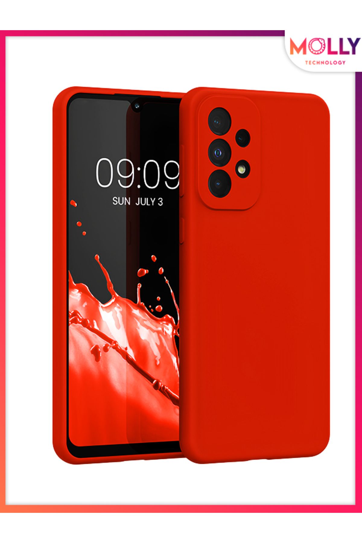 Molly Technology Samsung Galaxy A33 İçin Alev Kırmızısı Guardian Mat Silikon Kılıf