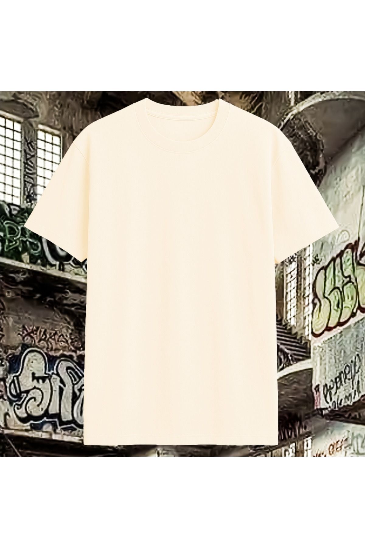 Vigor Wear Bej Oversize T-SHİRT