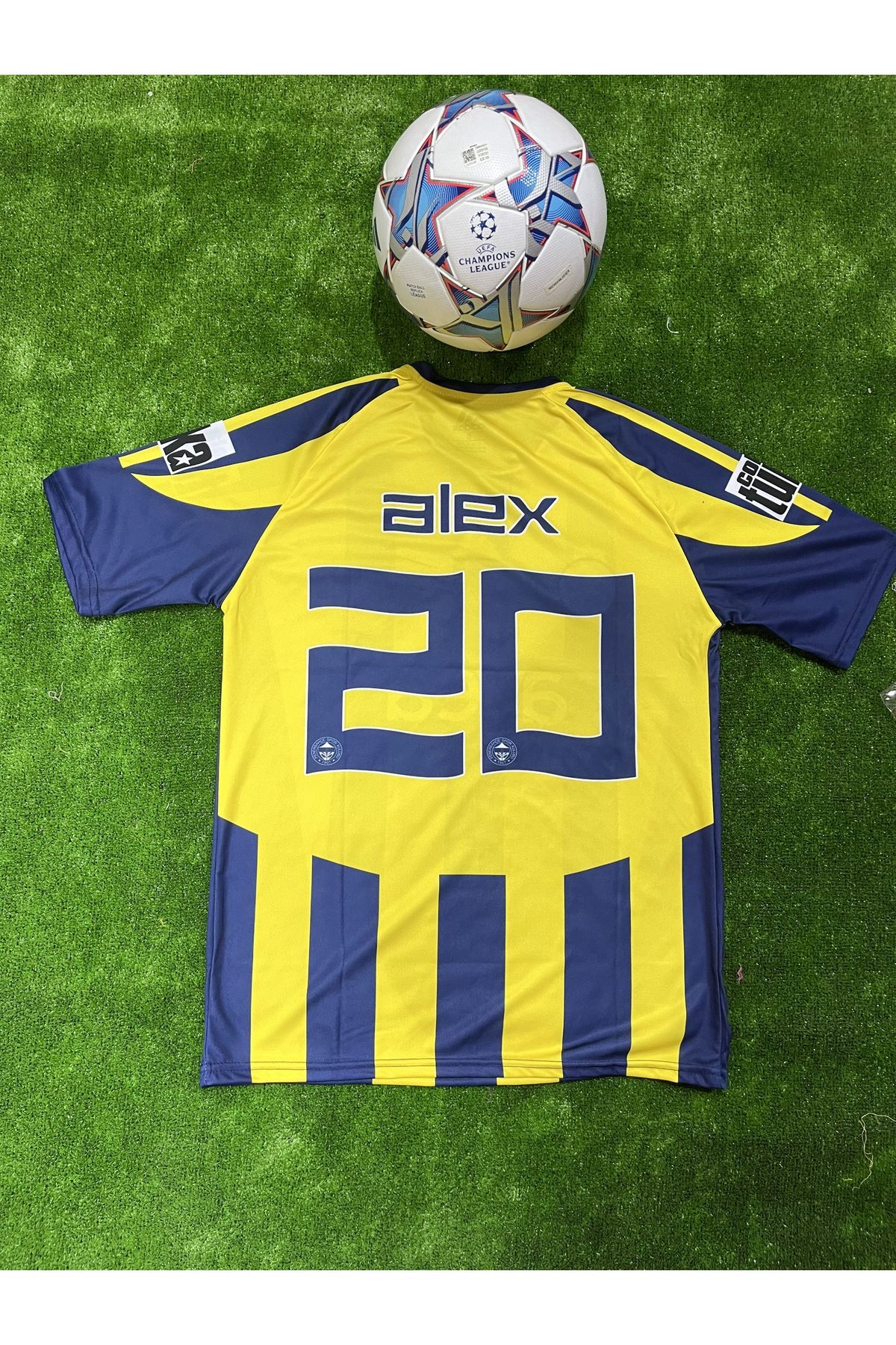 JANJON STAR A.l.e.x. D.e. S.o.u.z.a / Fe.ner.bah'çe Kısa Kol Nostalji Sarı Lacivert İç Saha Retro Forma