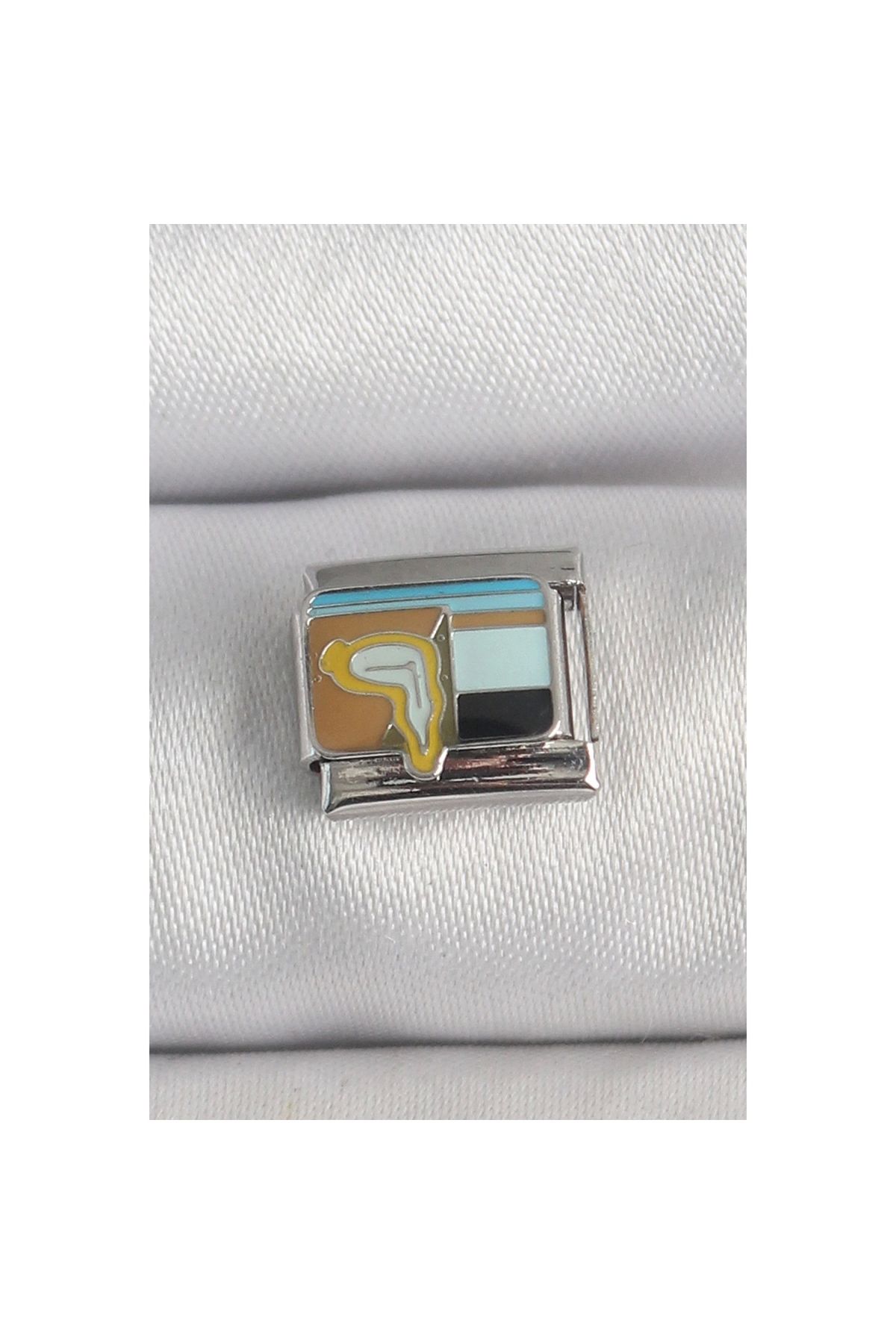 Marsilyan 316L Çelik Gümüş Renk Renkli Portre Model Nomination Charm - TJ-BC1394