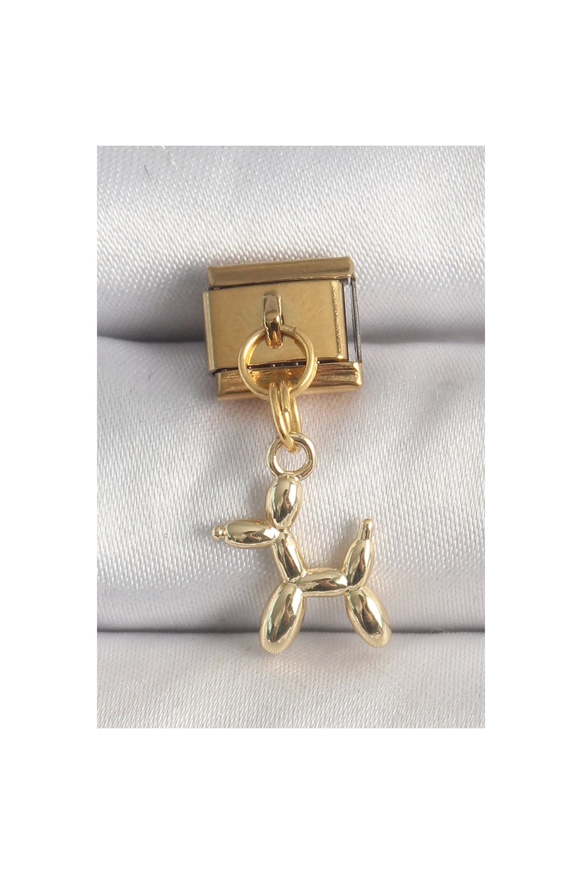 Marsilyan 316L Çelik Gold Renk Sallantı Balan Köpek Model Nomination Charm - TJ-BC1366