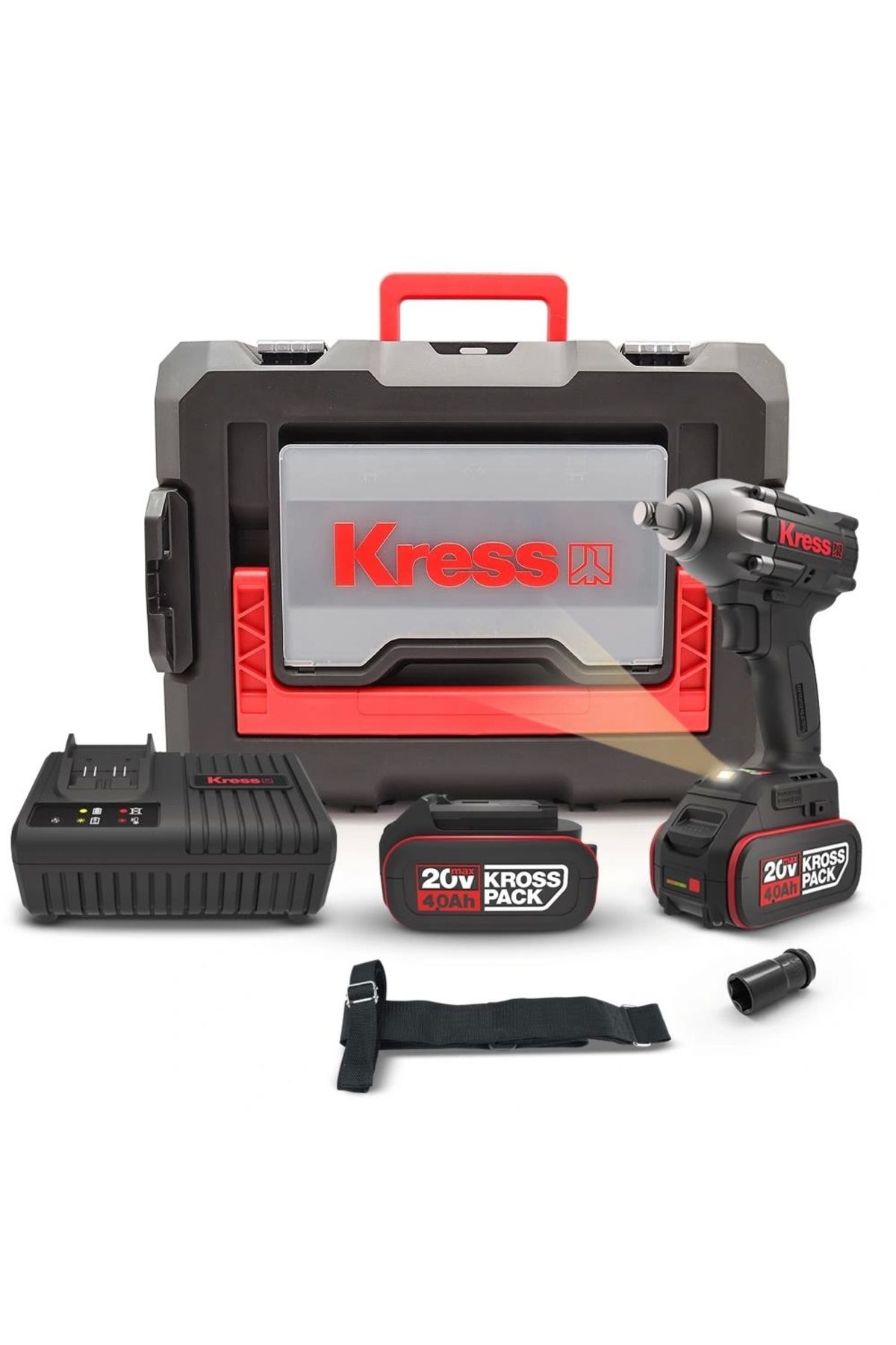 ShopNova Kress KUB30.2 20Volt/4.0Ah. Li-ion Çift Akülü 300Nm Kömürsüz Profesyonel Şarjlı Somun Sıkma