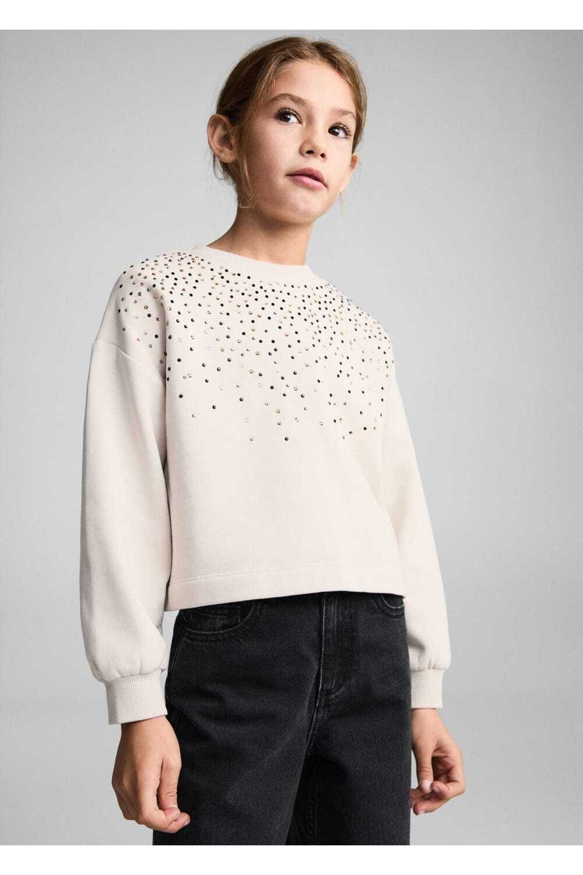 Boncuk detaylı sweatshirt