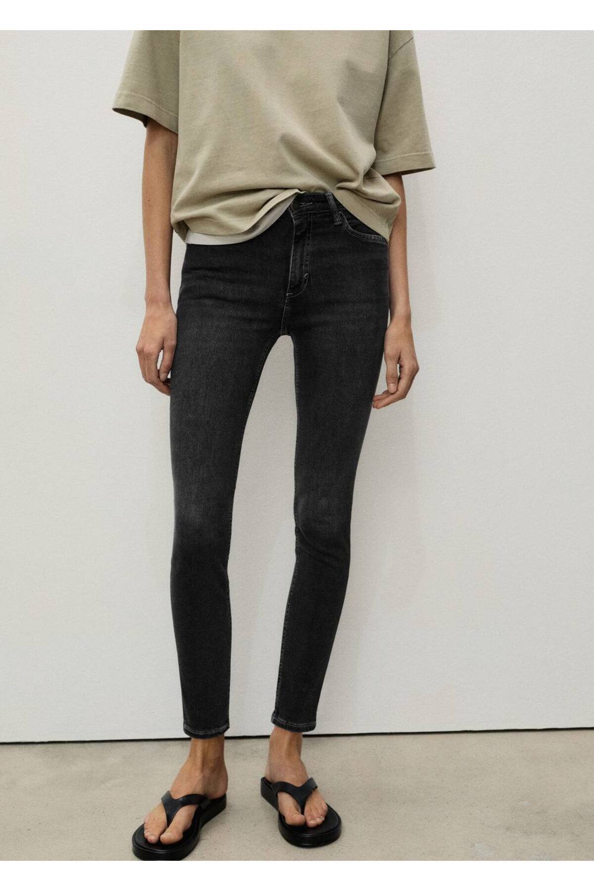 Orta belli skinny jean pantolon