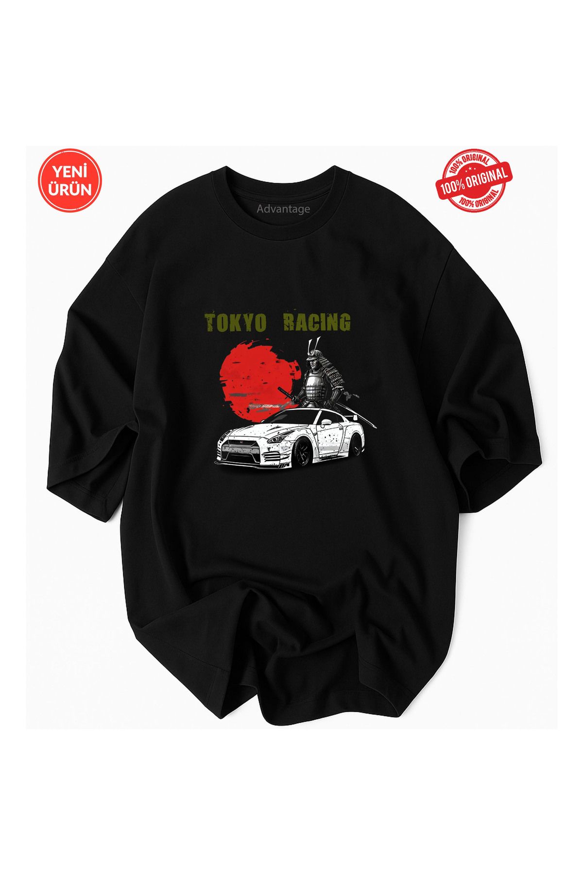 Racıng Baskılı Oversize %100 Pamuk T-Shirt