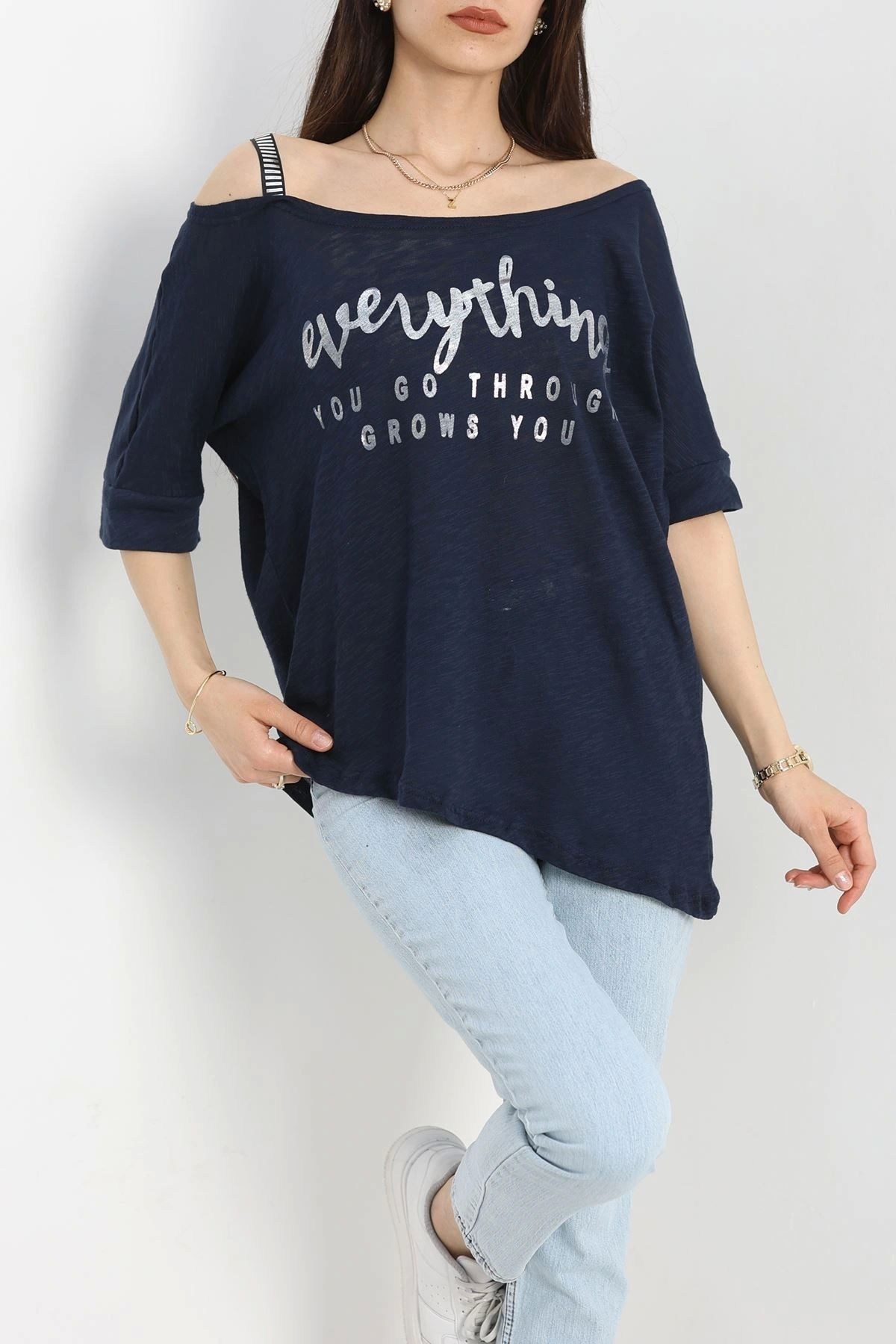 OurStyles Baskılı Tişört Koyulacivert - 70316.1092.