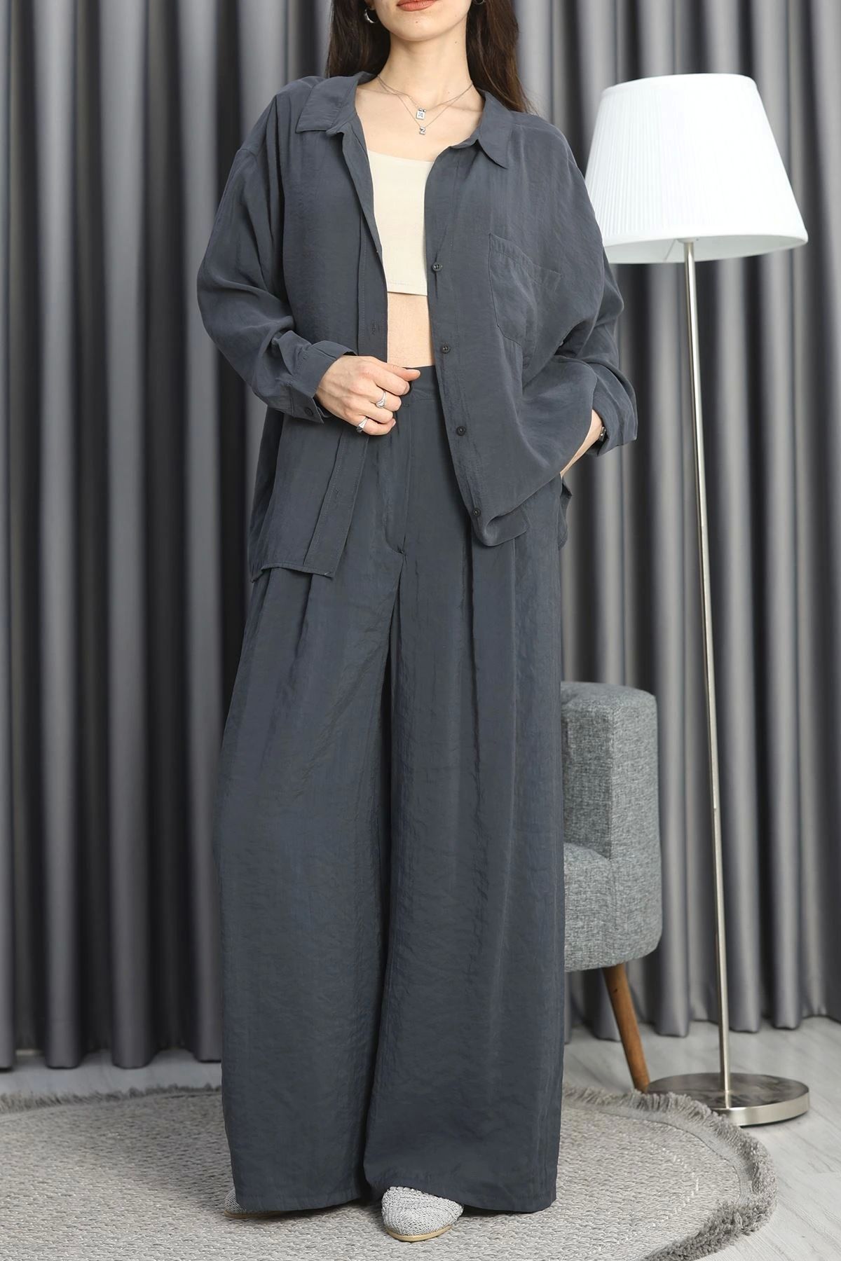 OurStyles Dokuma Modal İkili Takım Haki - 40913.104.