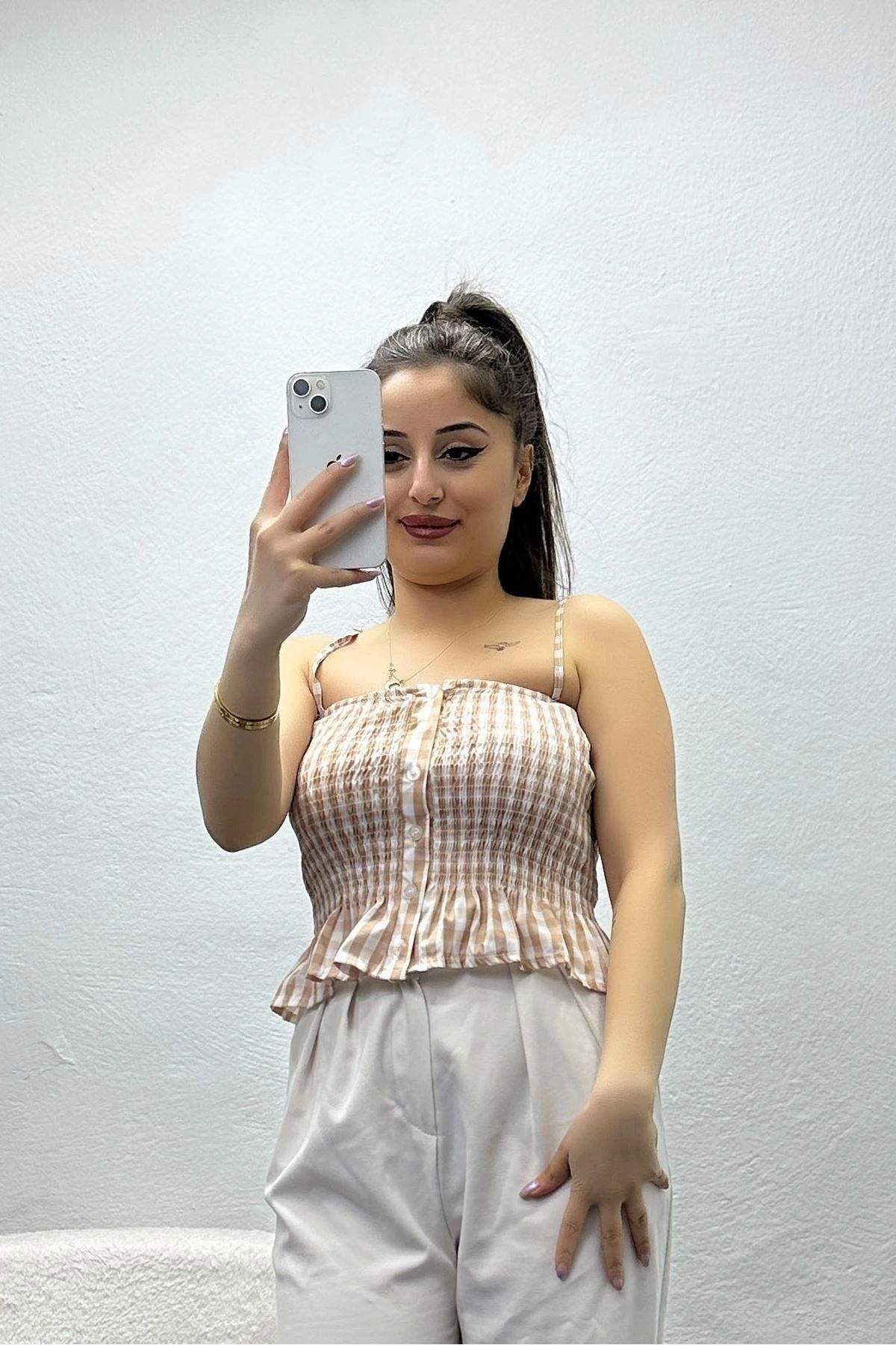 OurStyles Askılı Düğmeli Bluz Siyah - 60008.148.