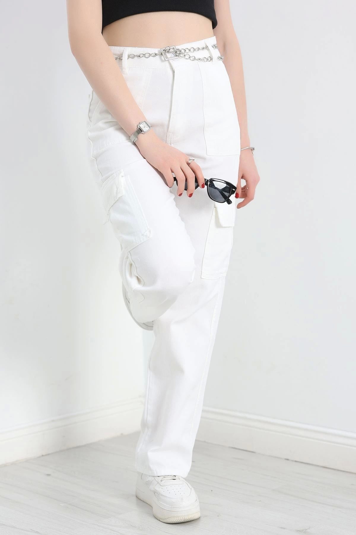 OurStyles Kargo Cep Palazzo Kot Pantolon Siyah - 19305.1184.
