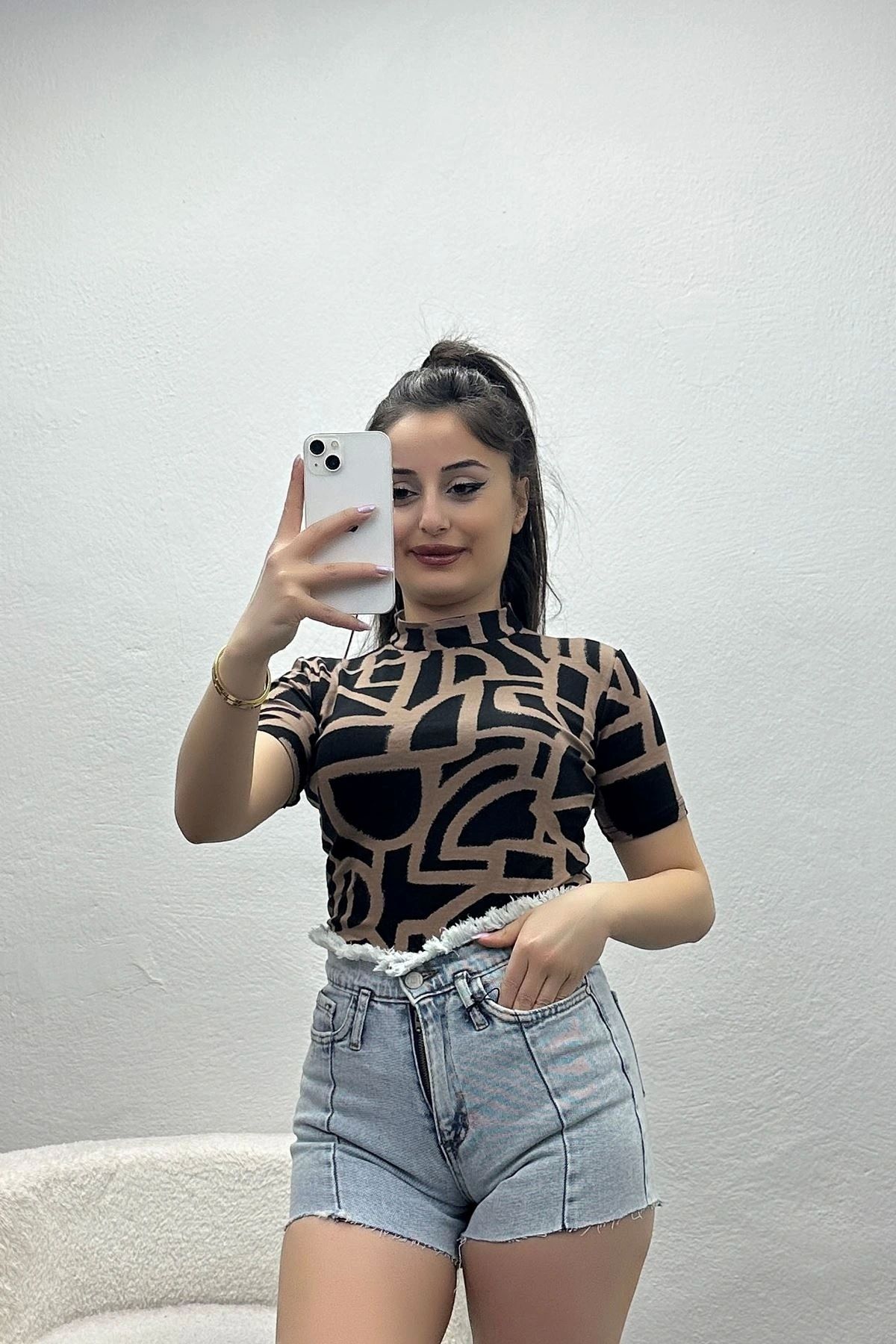 OurStyles Desenli Viskon Body Leopar - 19310.599.