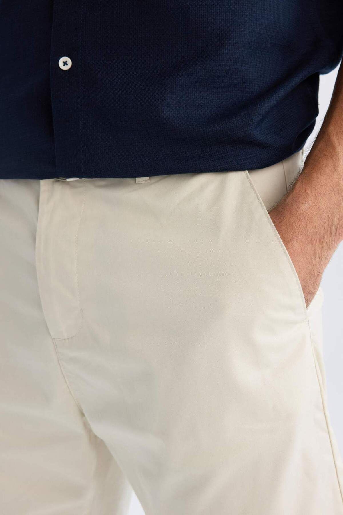 DeFacto-100% Cotton Regular Fit Gabardine Bermuda Shorts C7684Ax25Sp 6
