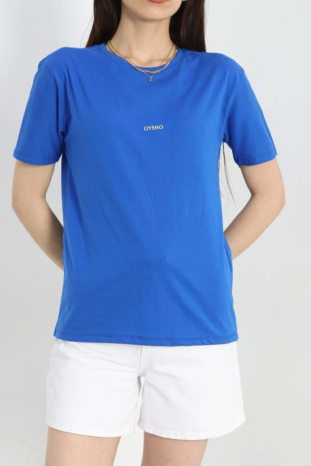 OurStyles Baskılı Bisiklet Yaka Lüks Penye Tişört Beyaz - 60242.1878.