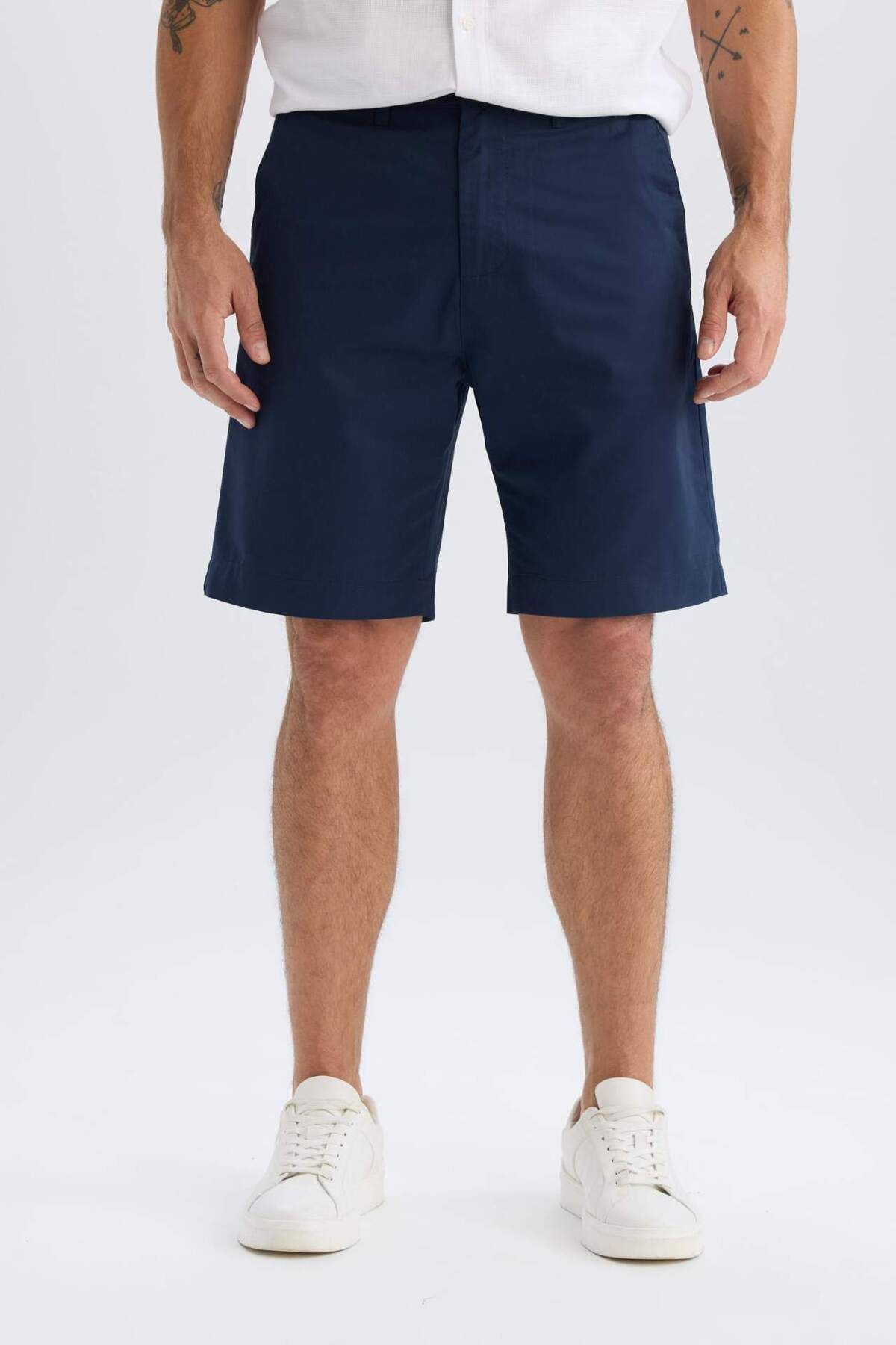 DeFacto %100 Pamuk Regular Fit Gabardin Bermuda Şort C7684AX25SP