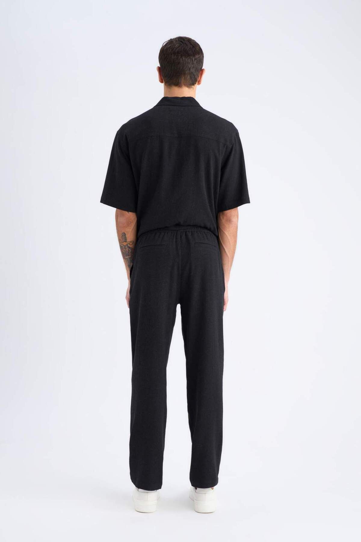 DeFacto-Summer Viscose Jogger Pants Regular Fit Regular Cut Linen Blended Straight Leg with Pockets B4867Ax25Sm 7