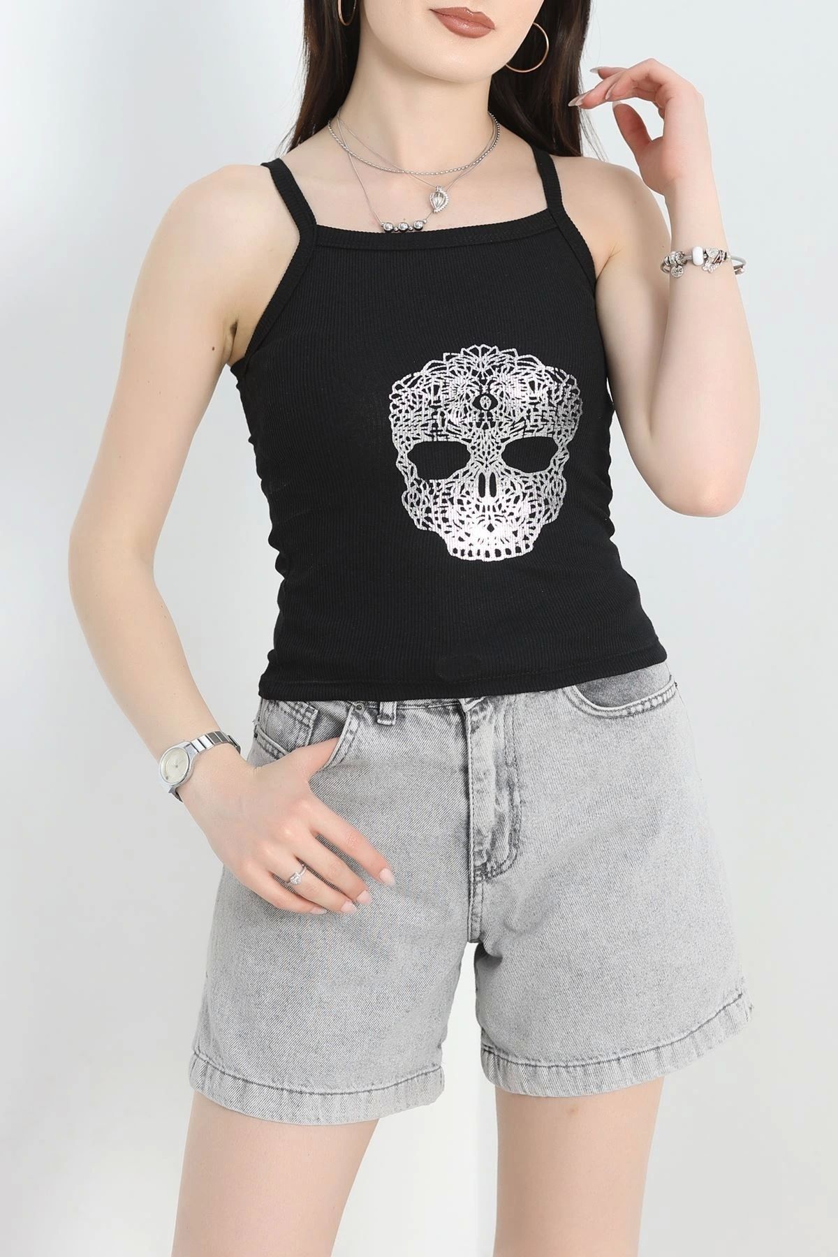 OurStyles Baskılı Atlet Siyah - 70320.1092.