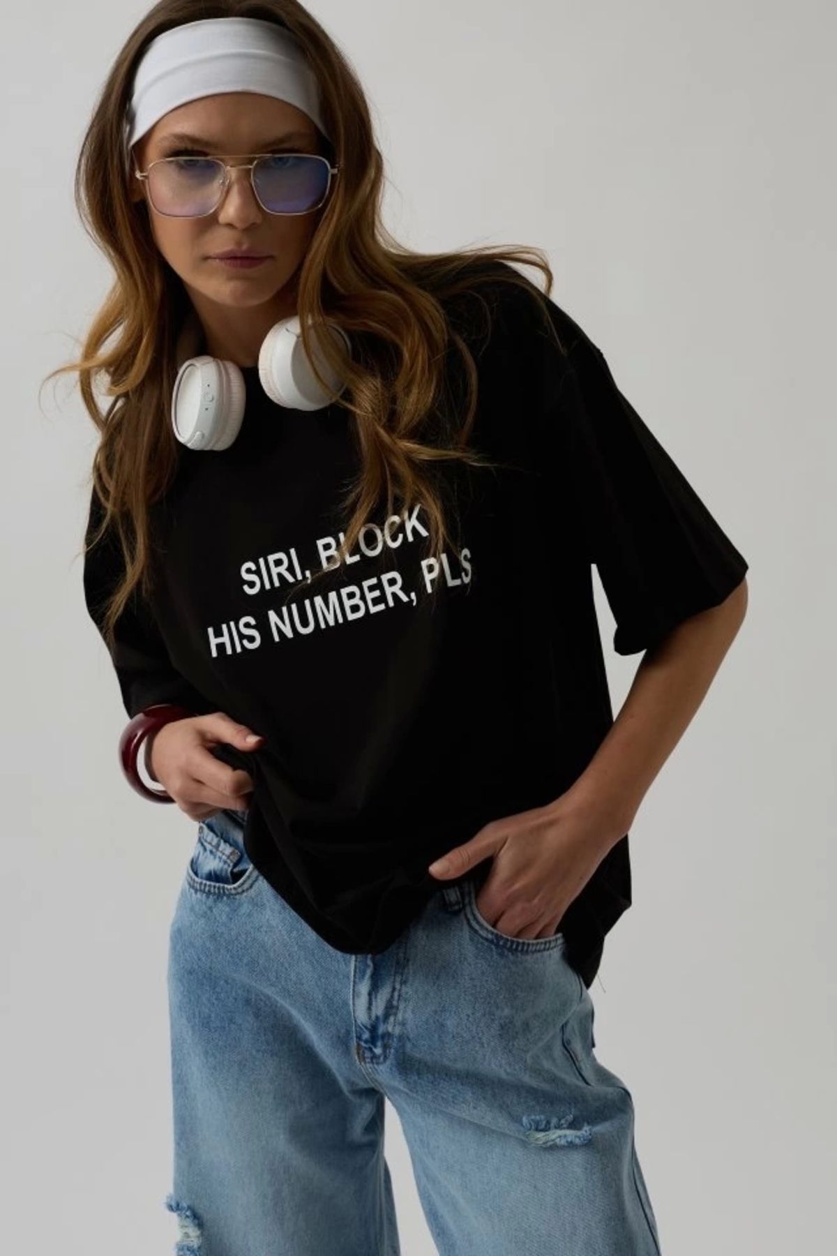 Kaplan Ön Baskılı Oversize T-Shirt