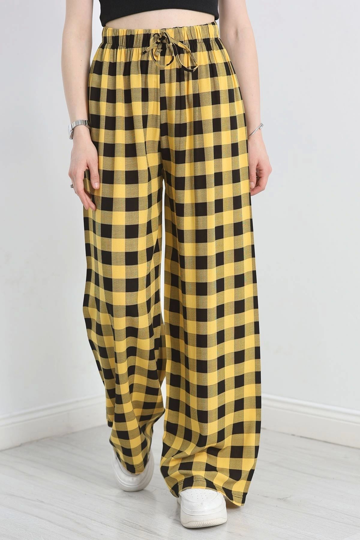 OurStyles Viskon Pantolon Sarısiyah - 41136.701.