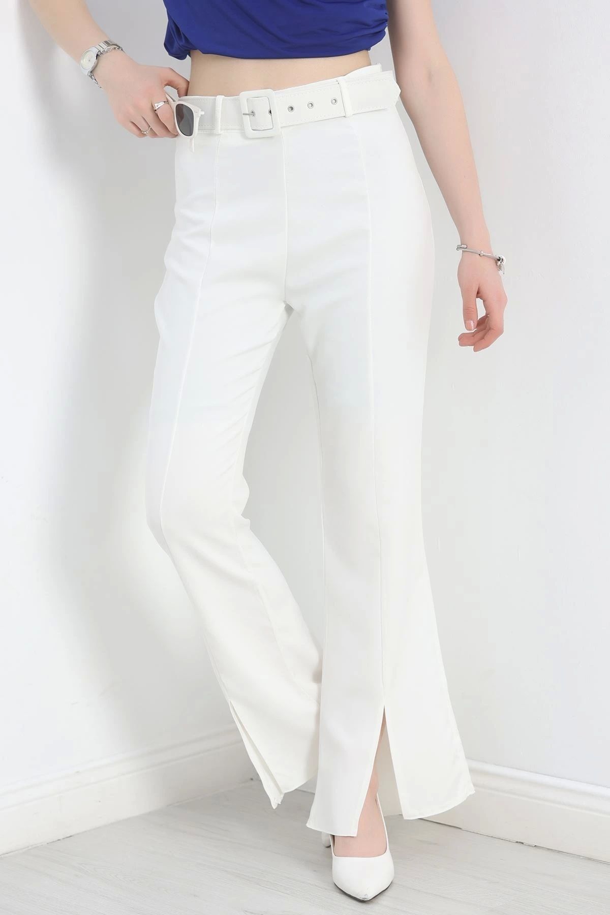 OurStyles Kemerli İspanyol Paça Pantolon Siyah - 30373.1397.