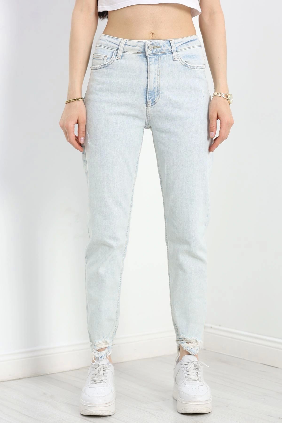 OurStyles Boyfriend Kot Pantolon Buzmavi - 30463.1966.
