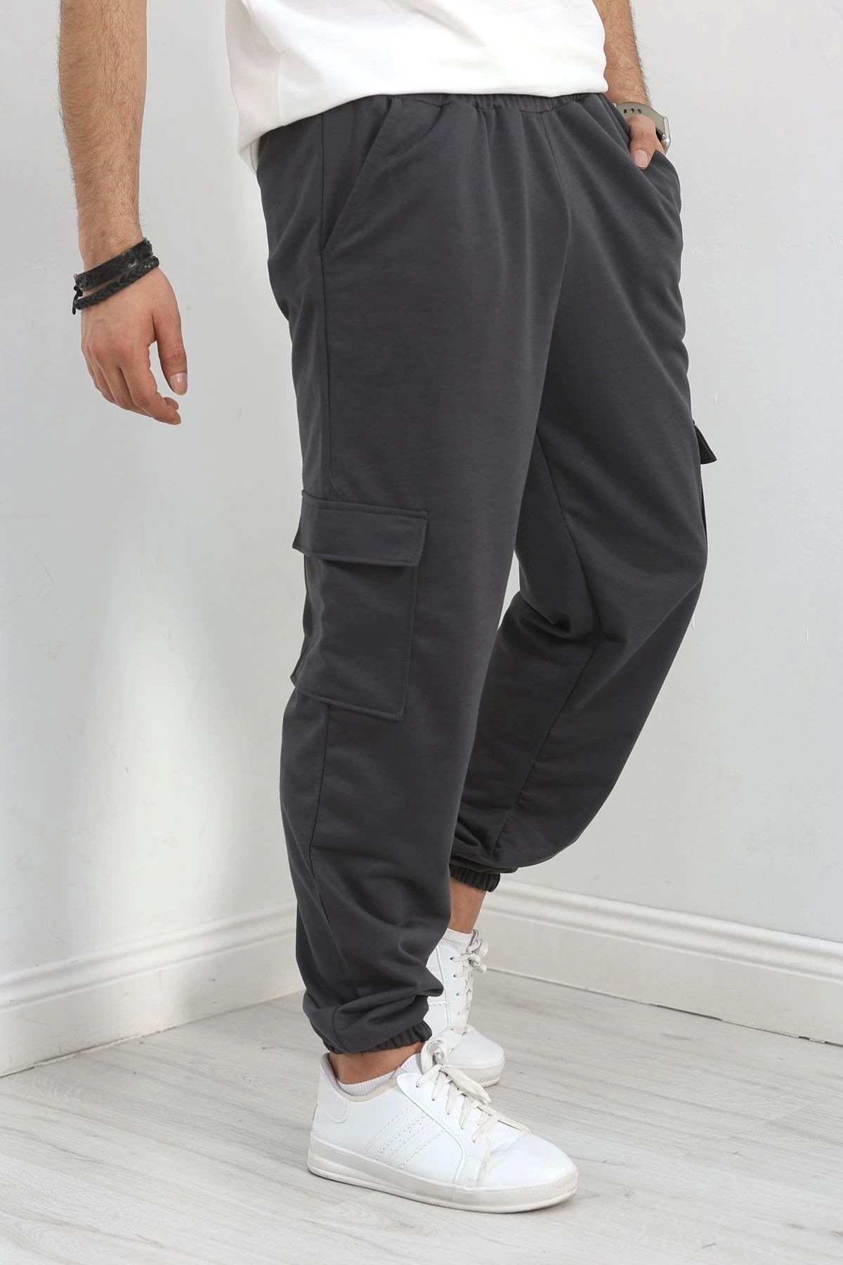 OurStyles Kargo Cepli 2 İplik Eşofman Altı Boyalıantrasit - 30278.1878.