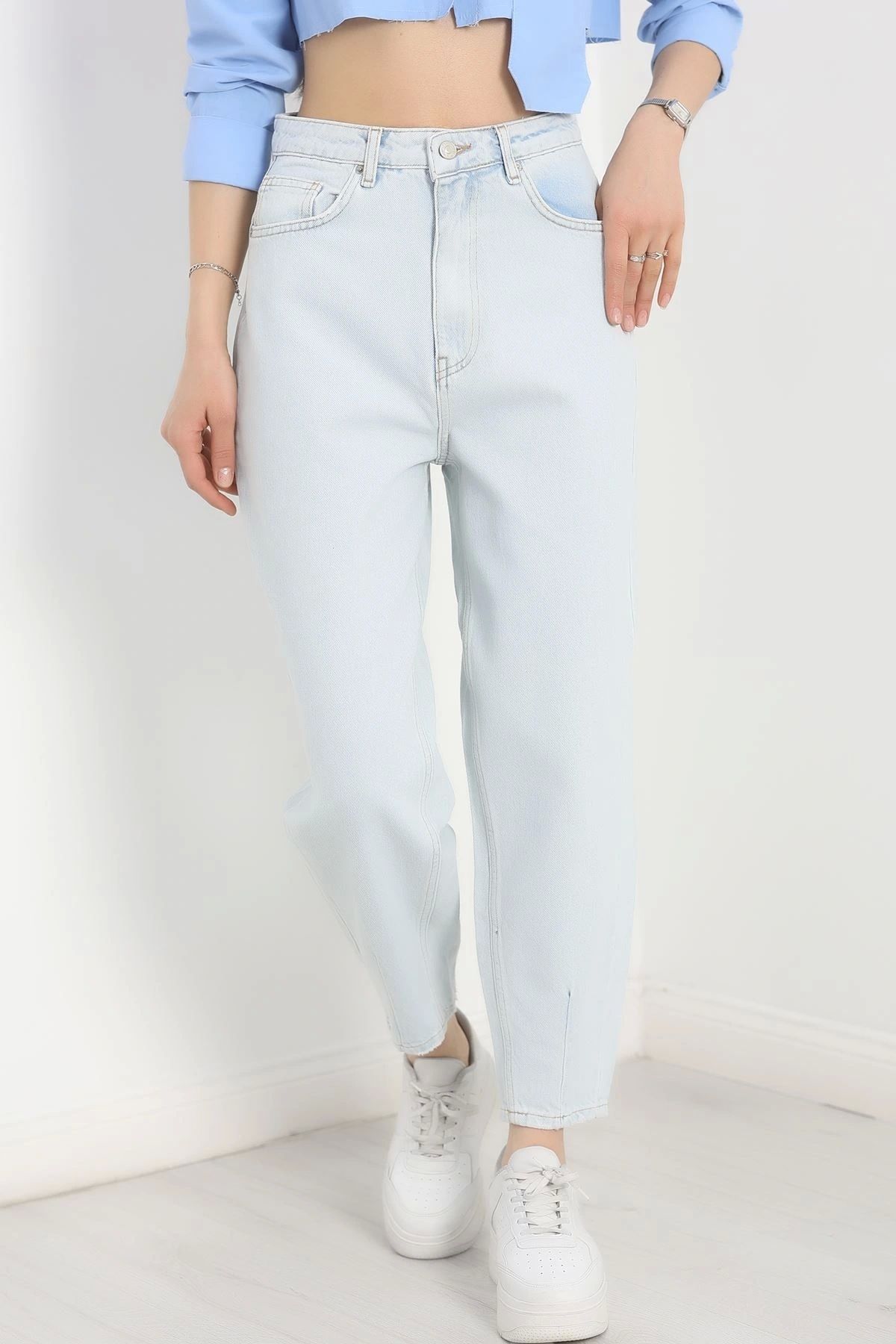 OurStyles Boyfriend Kot Pantolon Buzmavi - 30430.1966.