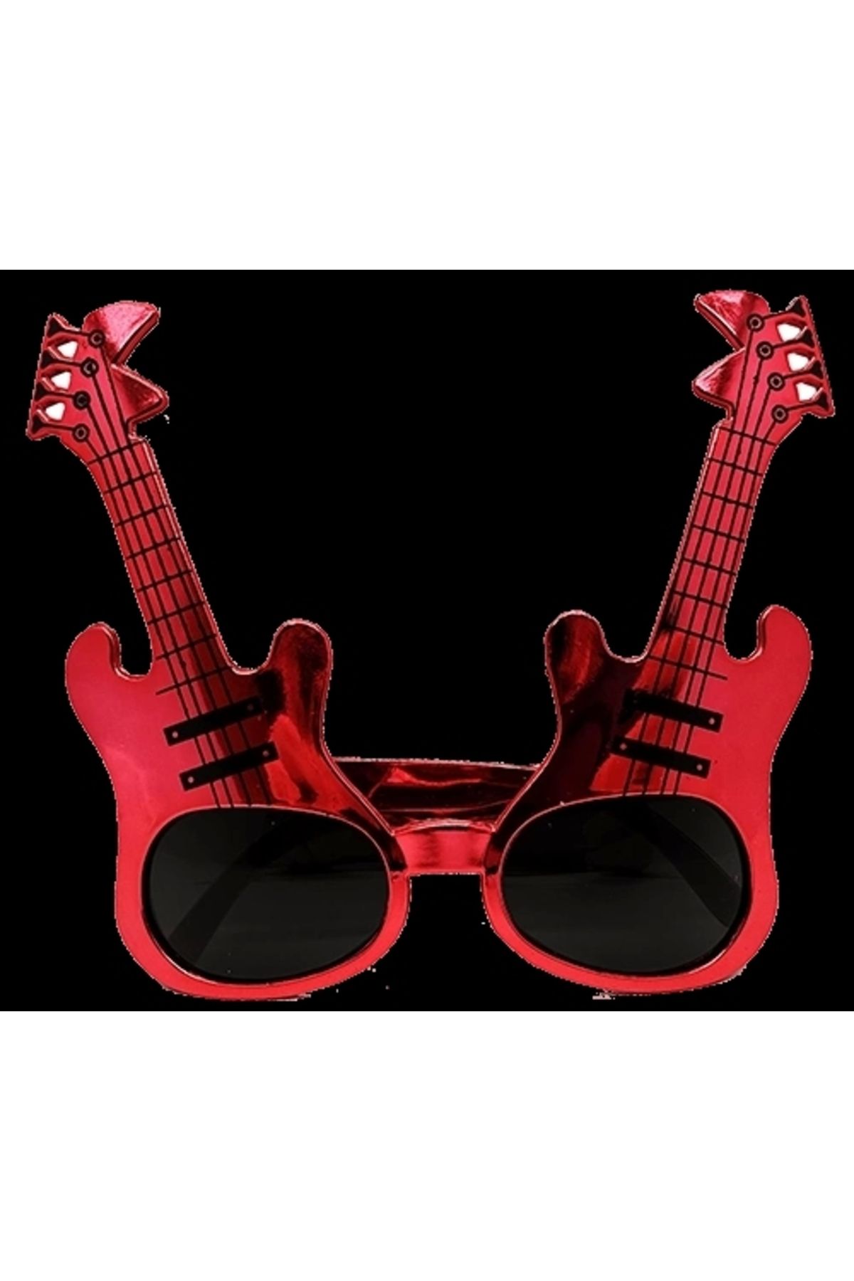 ShopNova Kırmızı Renk Rockn Roll Gitar Şekilli Parti Gözlüğü 15x15 Cm
